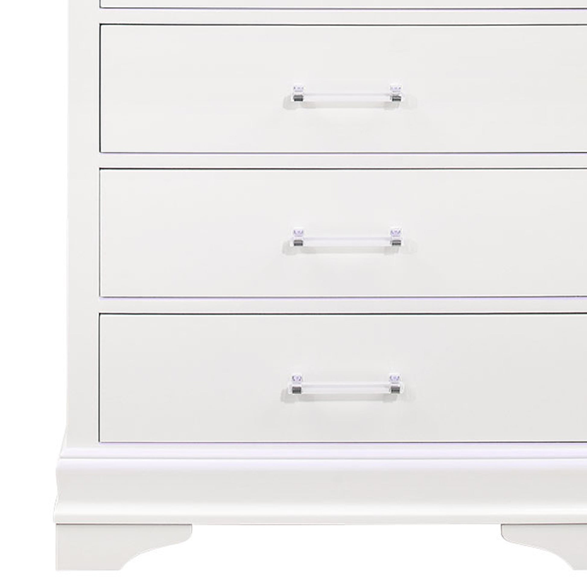 16" White Solid Wood Five Drawer Chest with LED Lighting-5