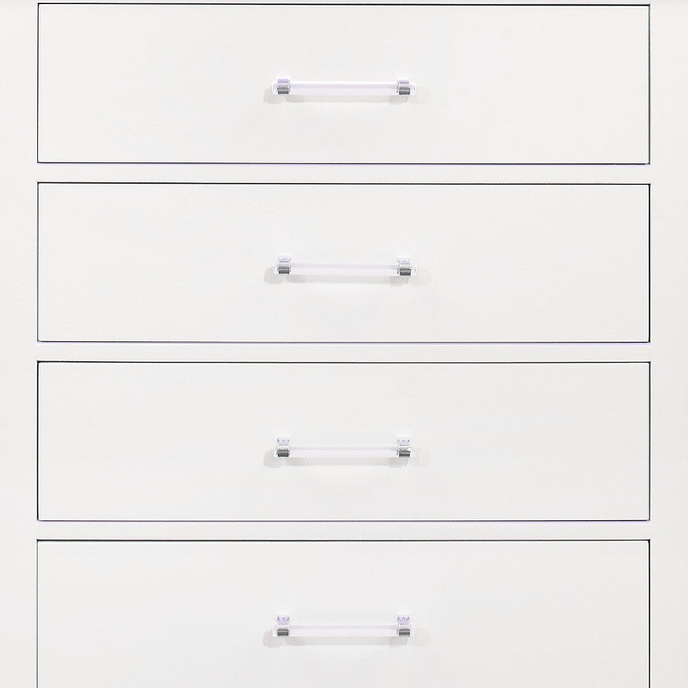 16" White Solid Wood Five Drawer Chest with LED Lighting-6