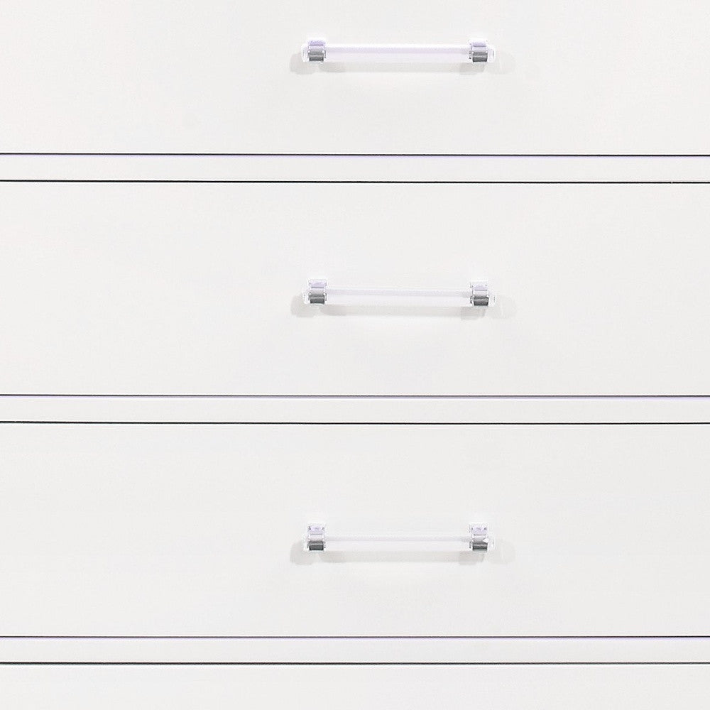 16" White Solid Wood Five Drawer Chest with LED Lighting-4