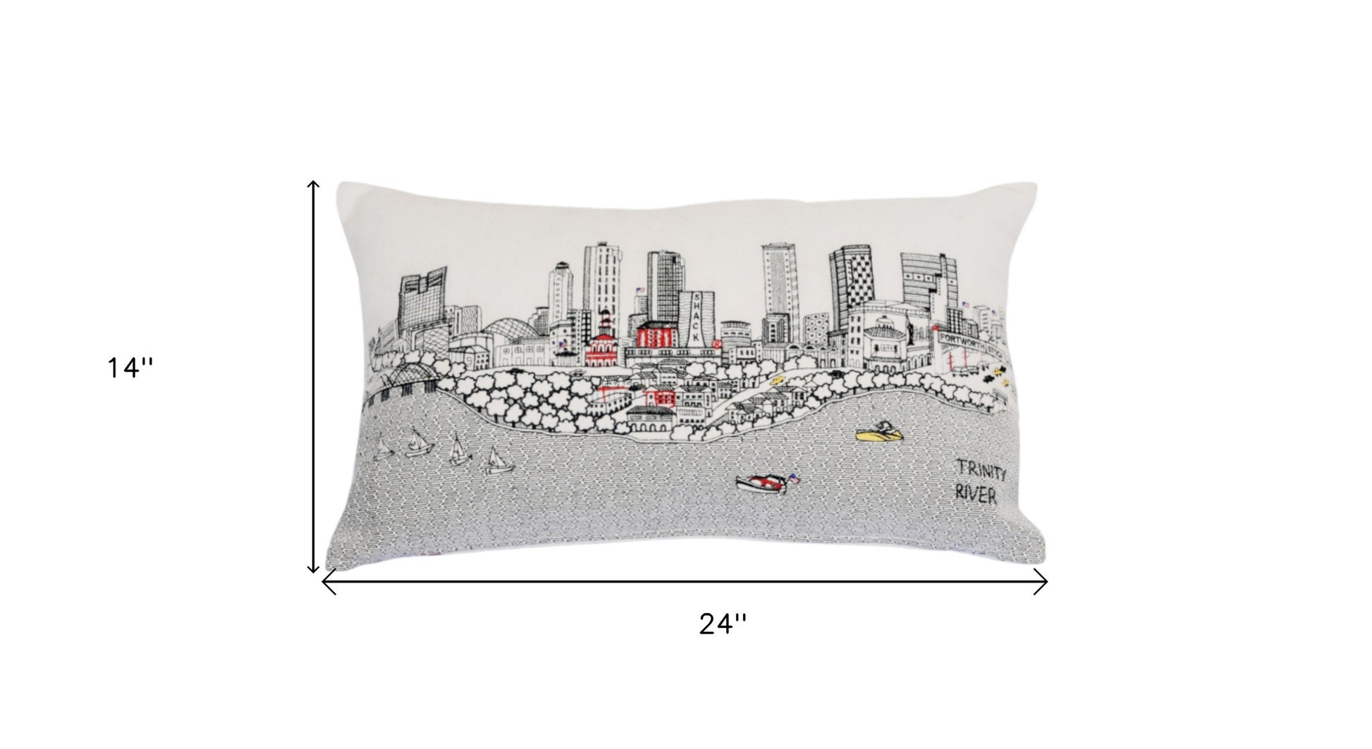 14" X 24" Cream Hometown Pride Wool Lumbar Throw Pillow-Accent Throw Pillows-DECOROLALA