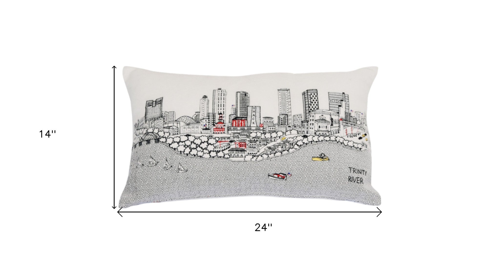 14" X 24" Cream Hometown Pride Wool Lumbar Throw Pillow-Accent Throw Pillows-DECOROLALA