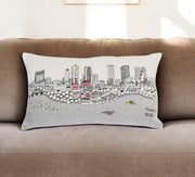 14" X 24" Cream Hometown Pride Wool Lumbar Throw Pillow-Accent Throw Pillows-DECOROLALA