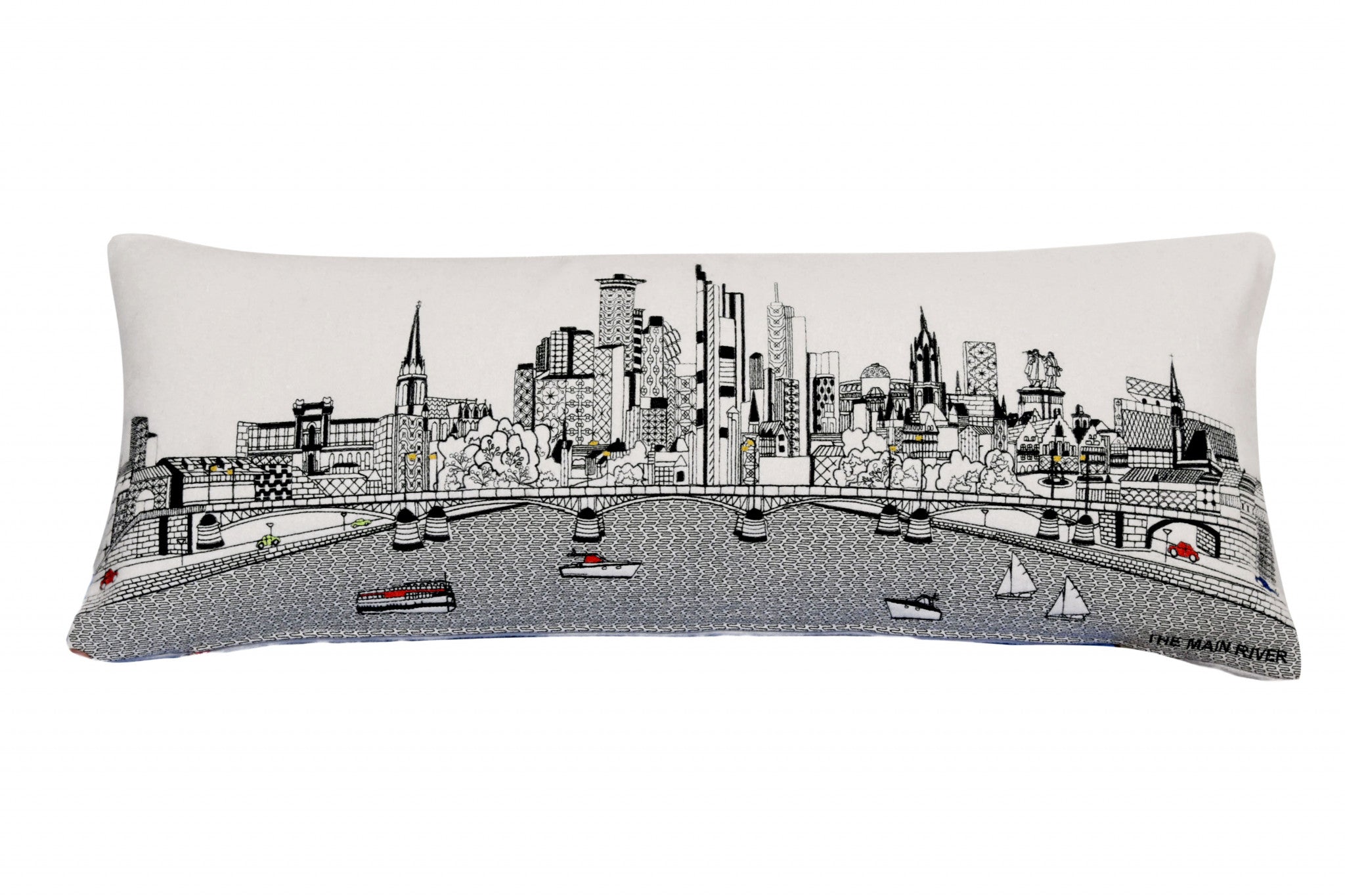 14" X 35" Cream Hometown Pride Wool Lumbar Throw Pillow-Accent Throw Pillows-DECOROLALA