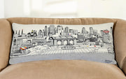 14" X 35" Cream Hometown Pride Wool Lumbar Throw Pillow-Accent Throw Pillows-DECOROLALA