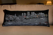 14" X 35" Black Gray and White Hometown Pride Wool Lumbar Throw Pillow-Accent Throw Pillows-DECOROLALA