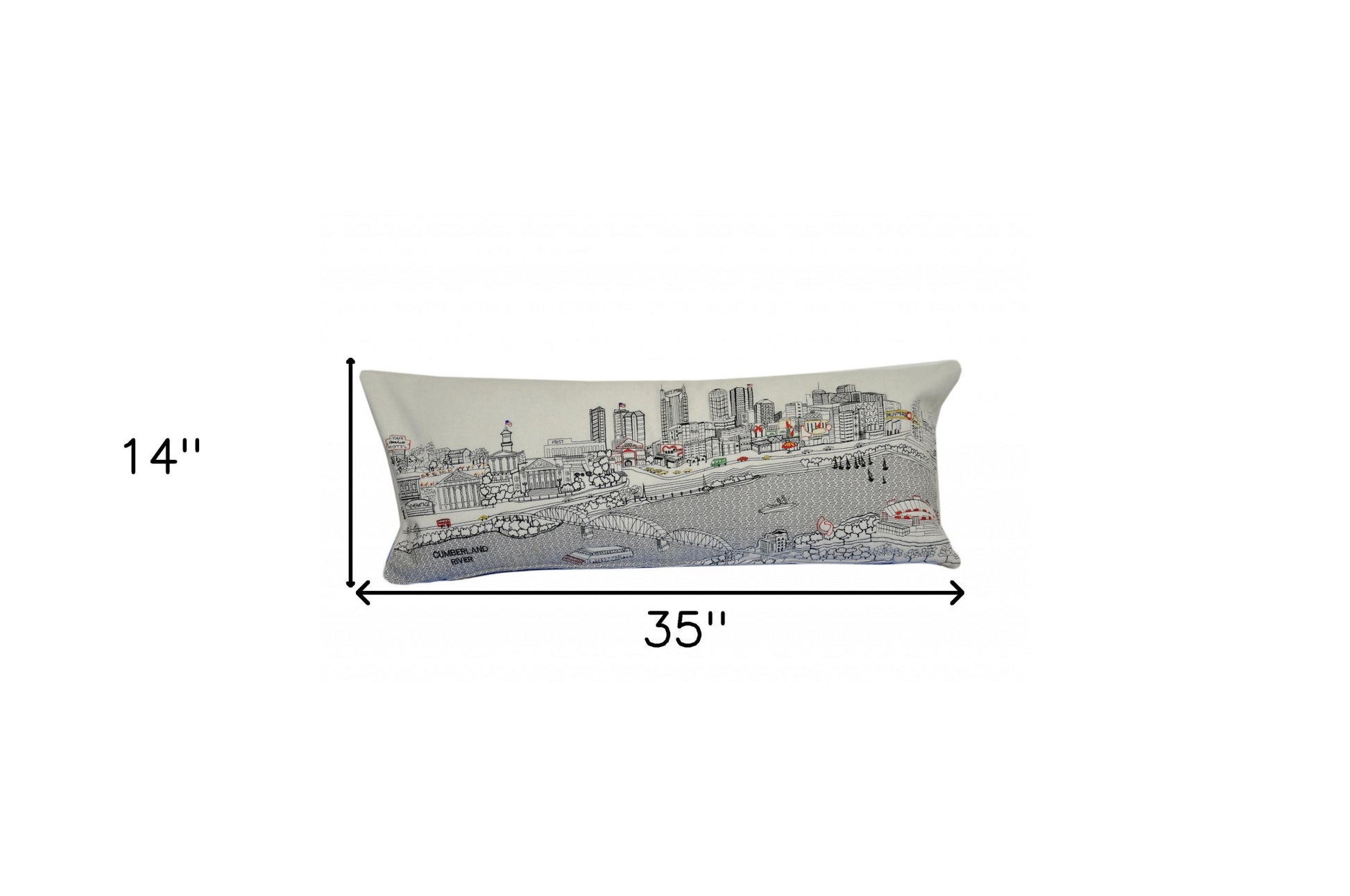 14" X 35" Cream Hometown Pride Wool Lumbar Throw Pillow-Accent Throw Pillows-DECOROLALA