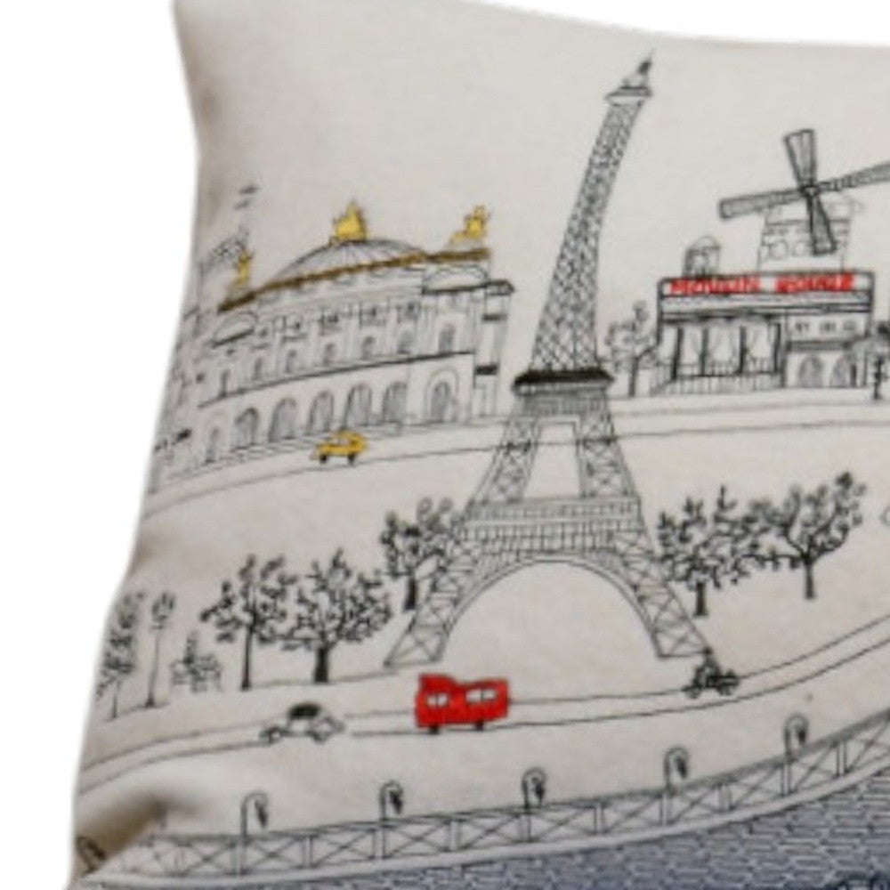 14" X 35" Cream Hometown Pride Wool Lumbar Throw Pillow-Accent Throw Pillows-DECOROLALA