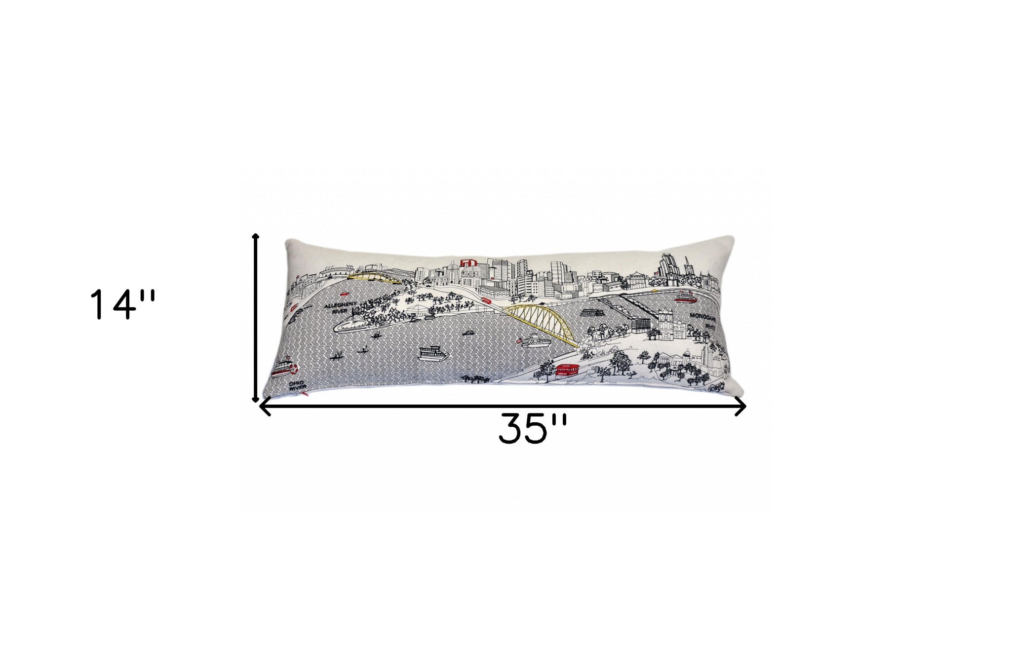 14" X 35" Cream Hometown Pride Wool Lumbar Throw Pillow-Accent Throw Pillows-DECOROLALA