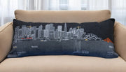 14" X 35" Black Gray and White Hometown Pride Wool Lumbar Throw Pillow-Accent Throw Pillows-DECOROLALA