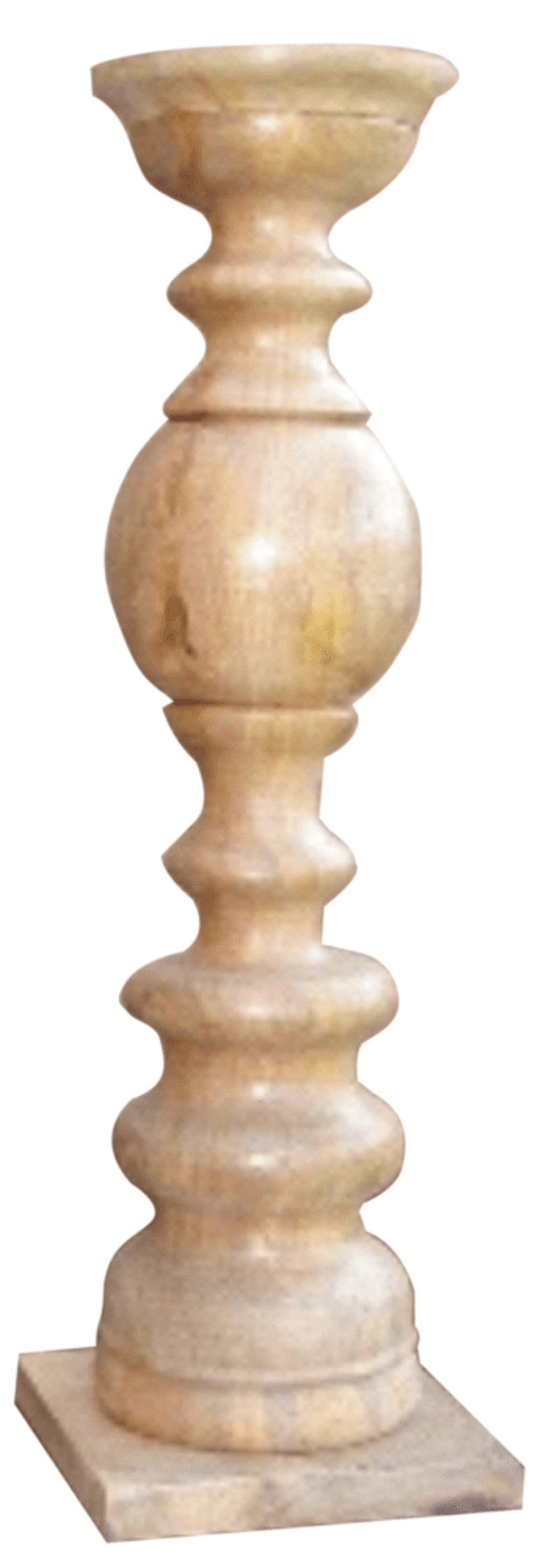 24" Natural Solid Wood Floor Pillar Candle Holder-Candle Holders-DECOROLALA