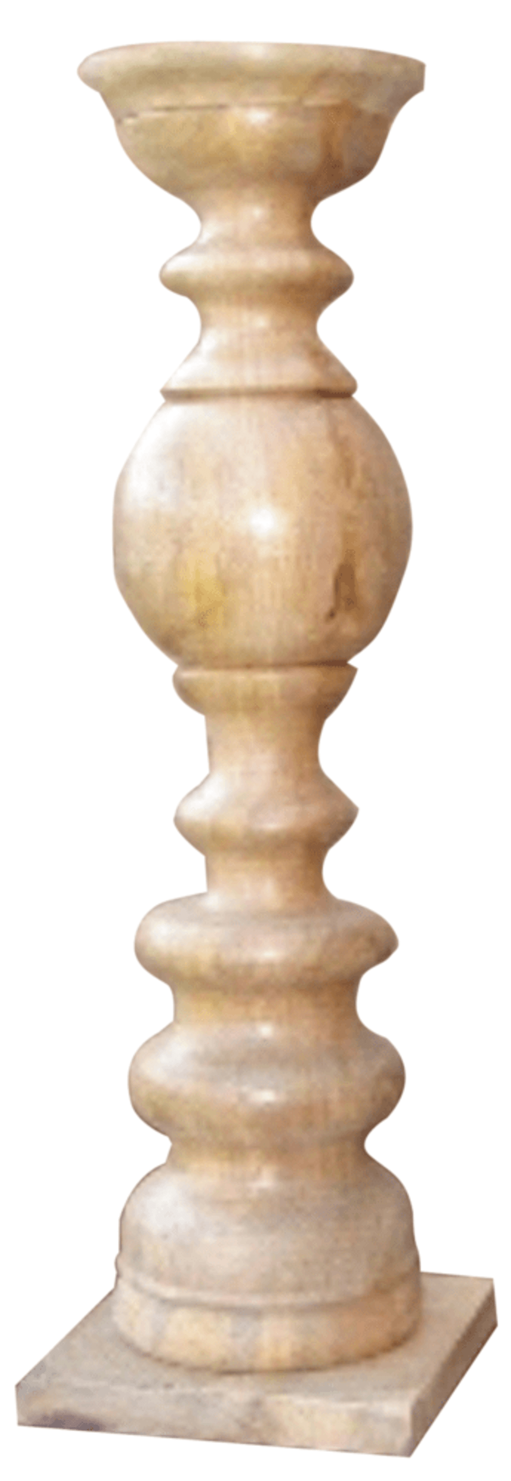 24" Natural Solid Wood Floor Pillar Candle Holder-Candle Holders-DECOROLALA