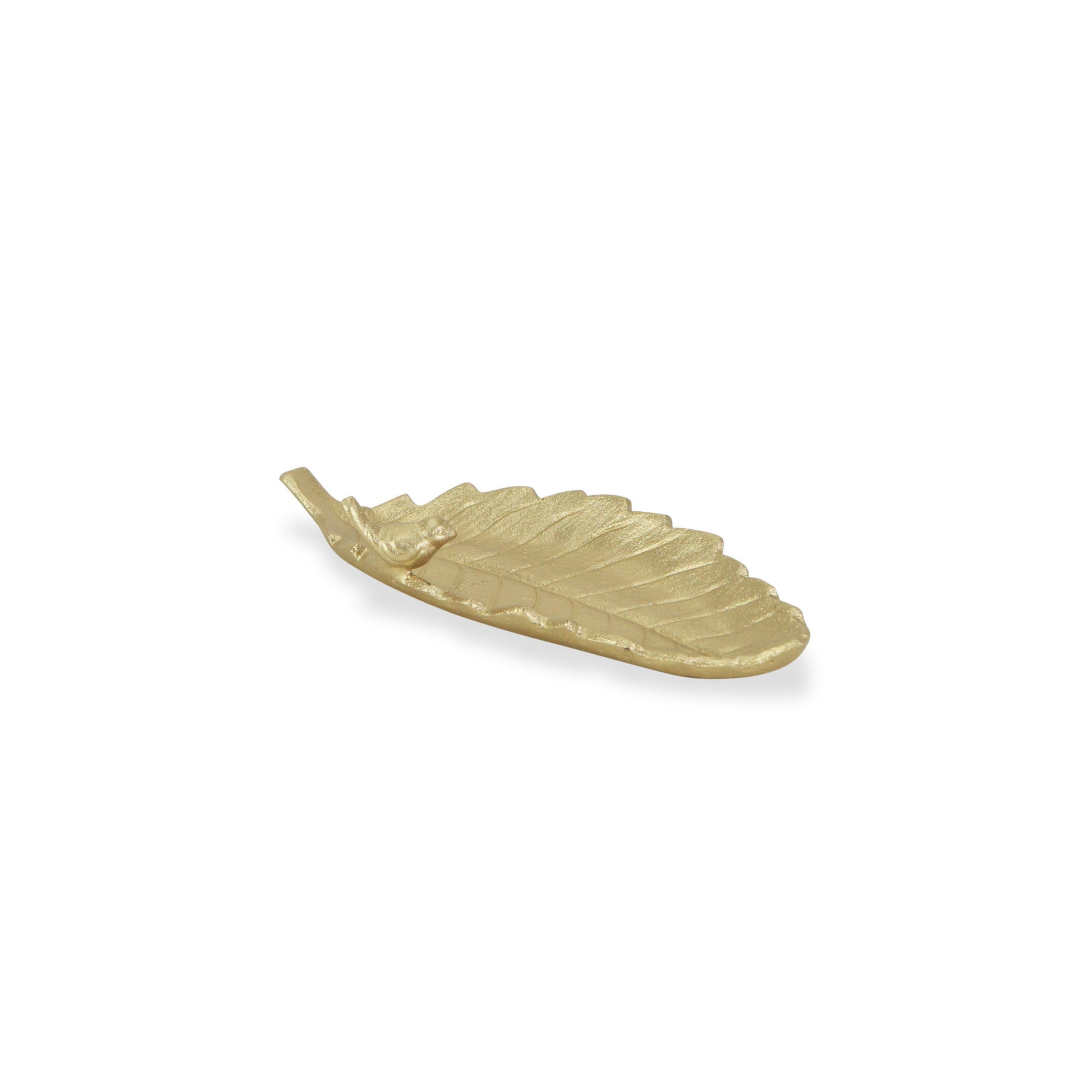 10" Gold Cast Iron Leaf Vanity Tray-8