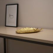 10" Gold Cast Iron Leaf Vanity Tray-0
