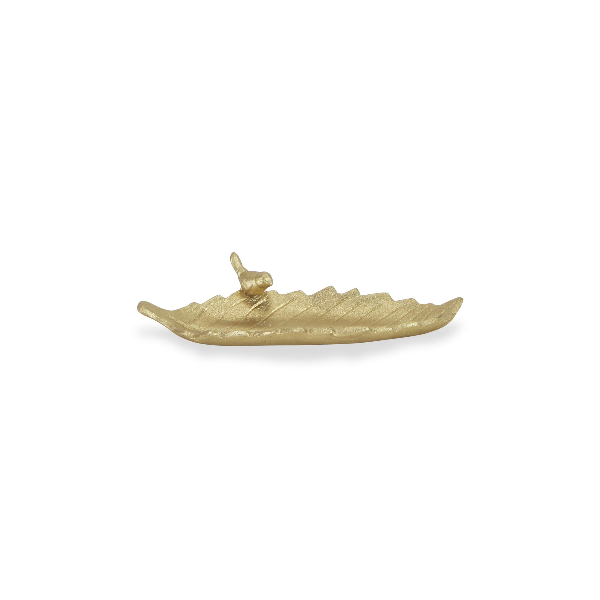 10" Gold Cast Iron Leaf Vanity Tray-3