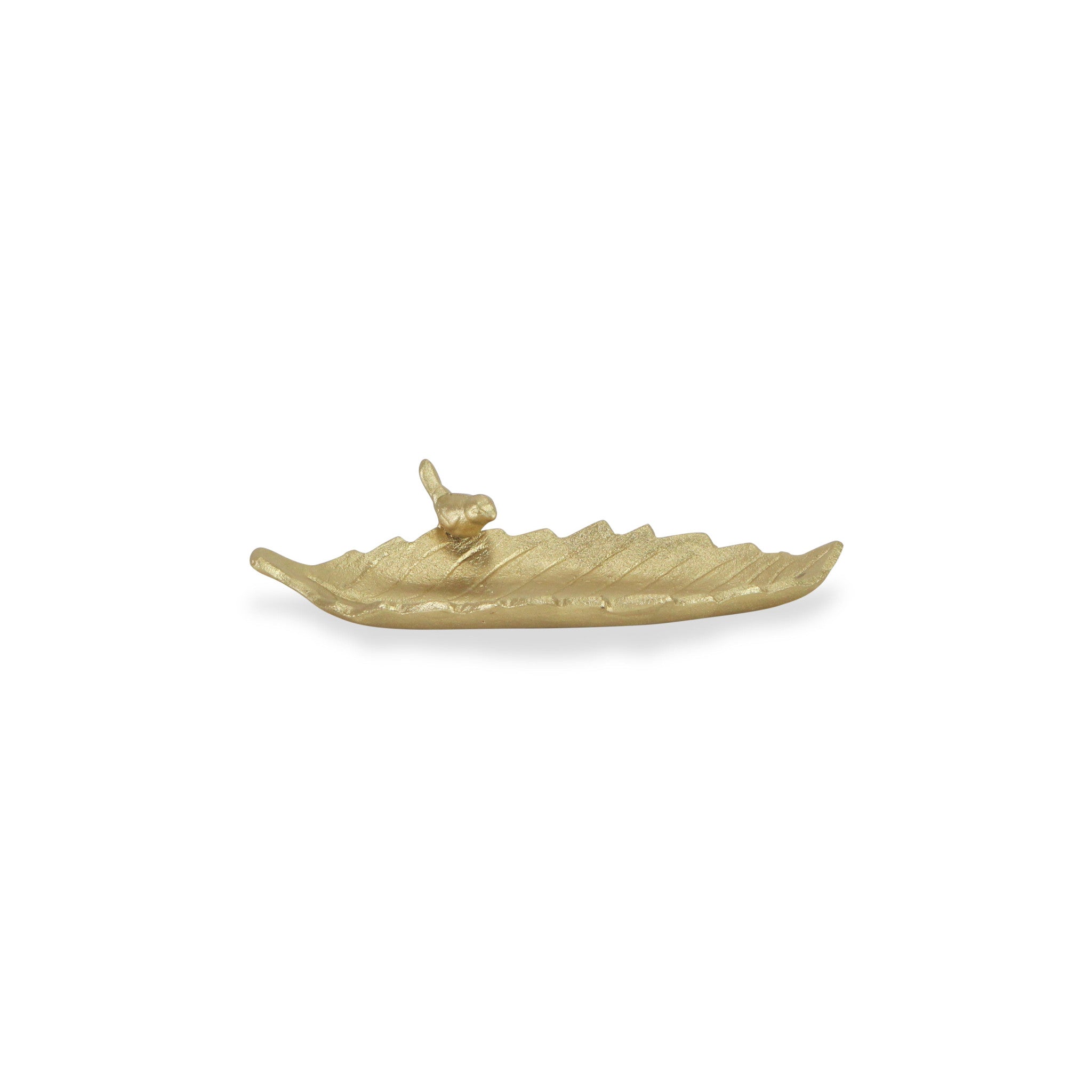 10" Gold Cast Iron Leaf Vanity Tray-3