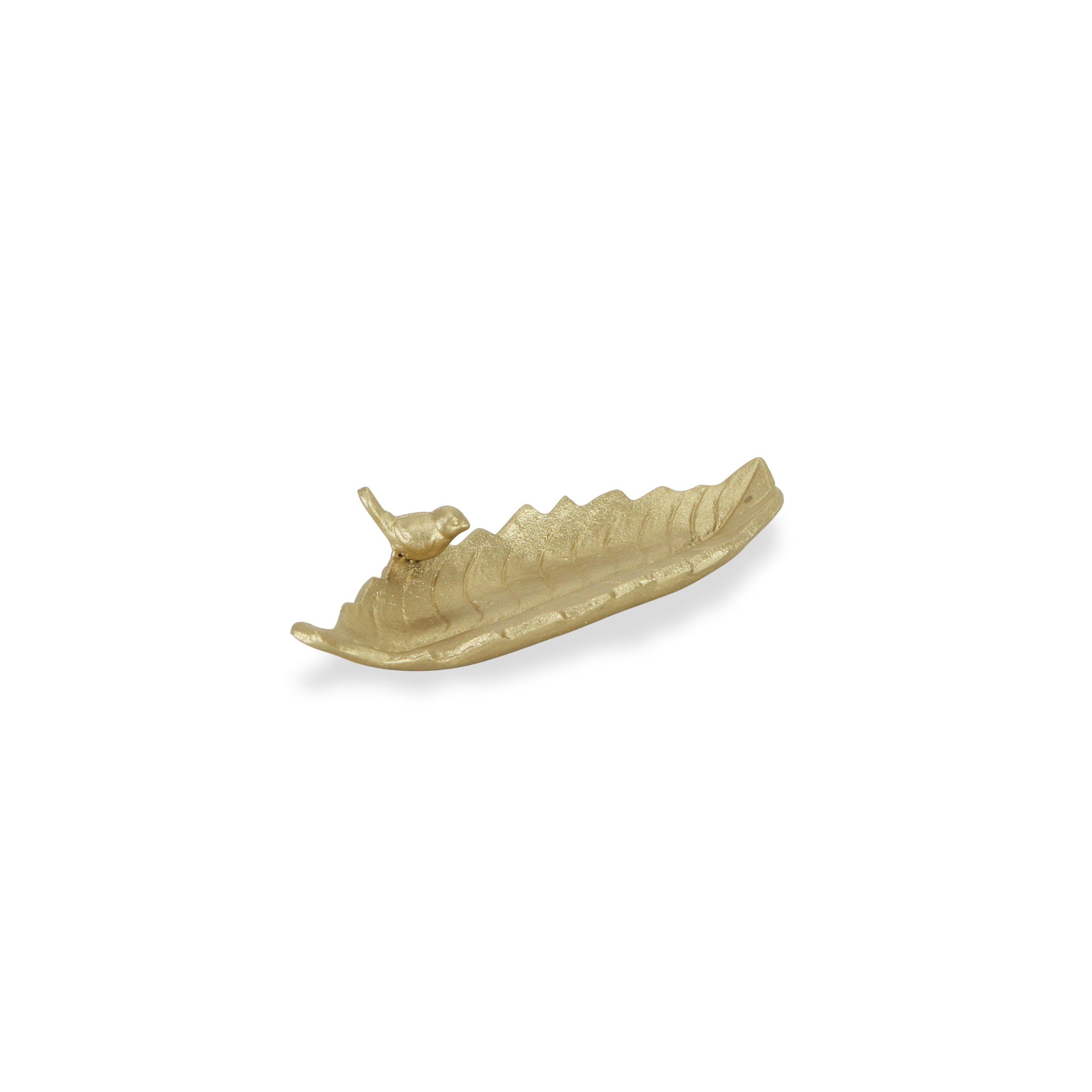 10" Gold Cast Iron Leaf Vanity Tray-4