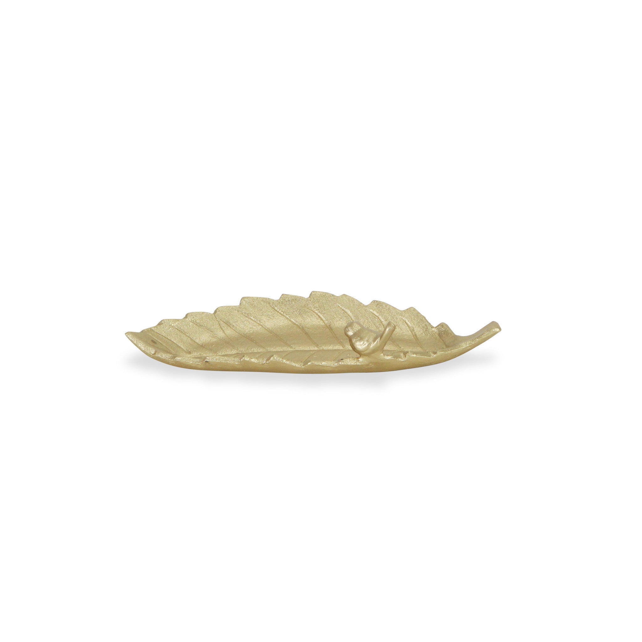 10" Gold Cast Iron Leaf Vanity Tray-5