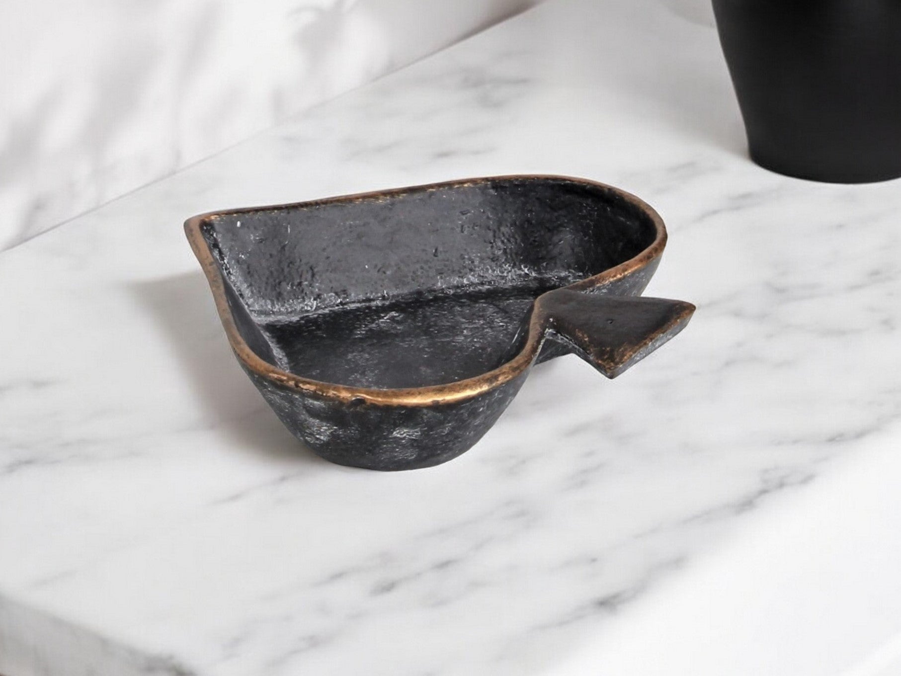 6" Black Novelty Cast Iron Handmade Vanity Tray-0