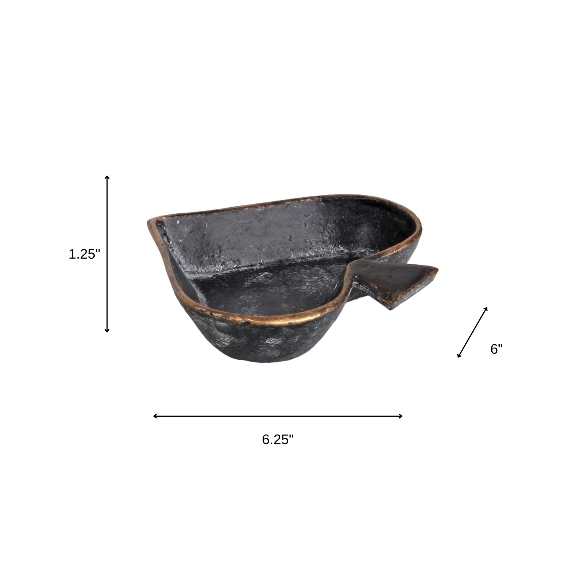 6" Black Novelty Cast Iron Handmade Vanity Tray-6