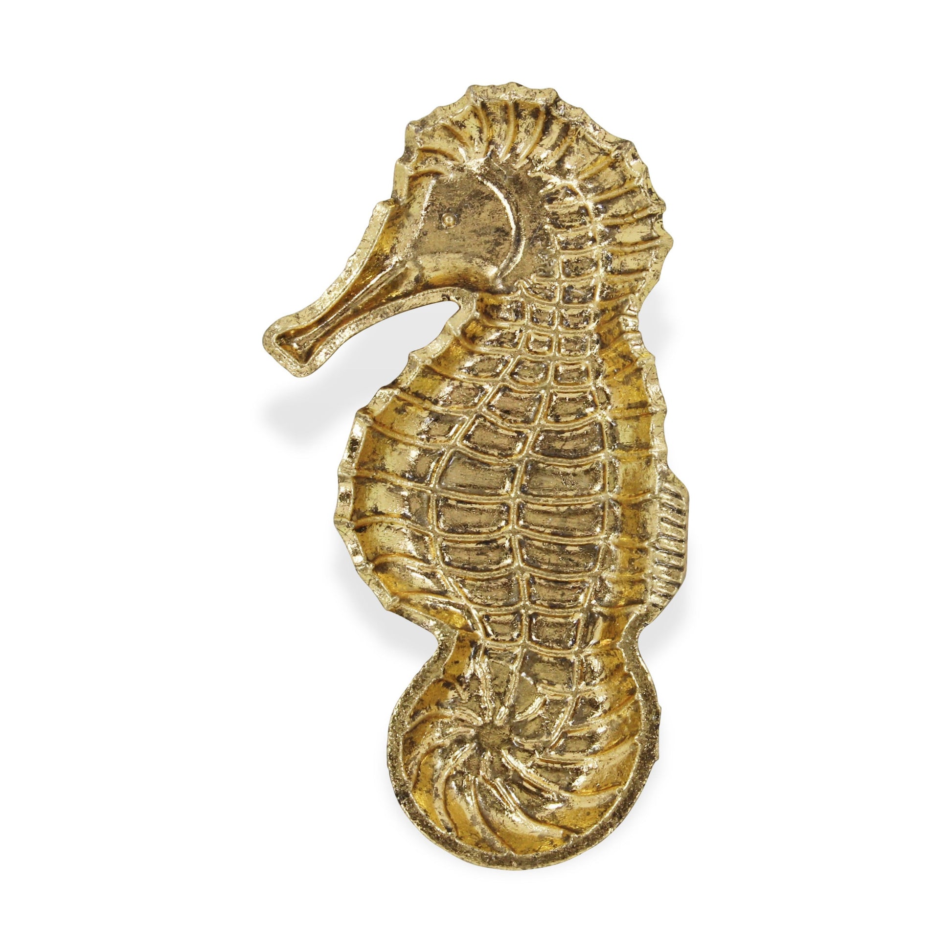 10" Gold Sea Horse Cast Iron Vanity Tray-0