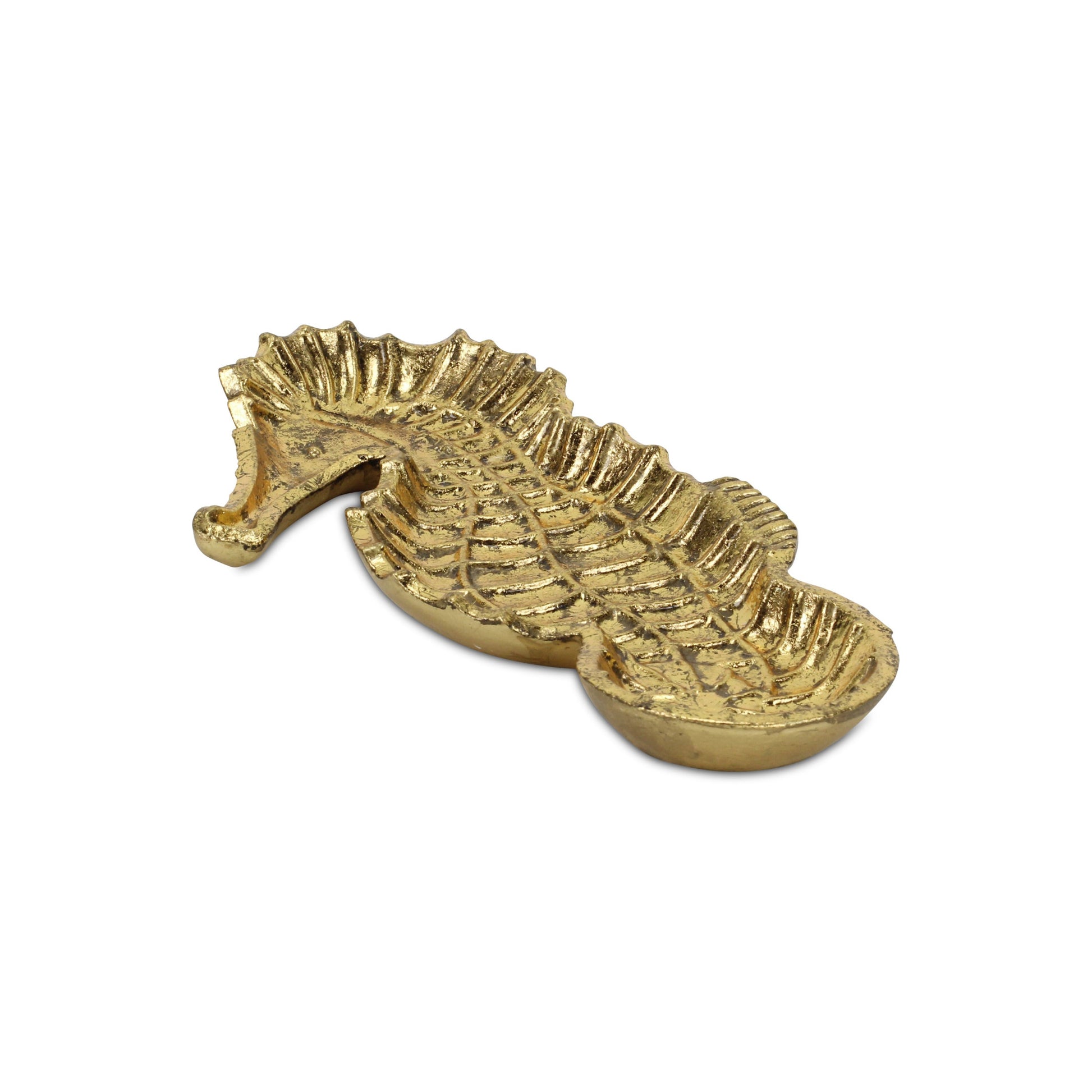 10" Gold Sea Horse Cast Iron Vanity Tray-5