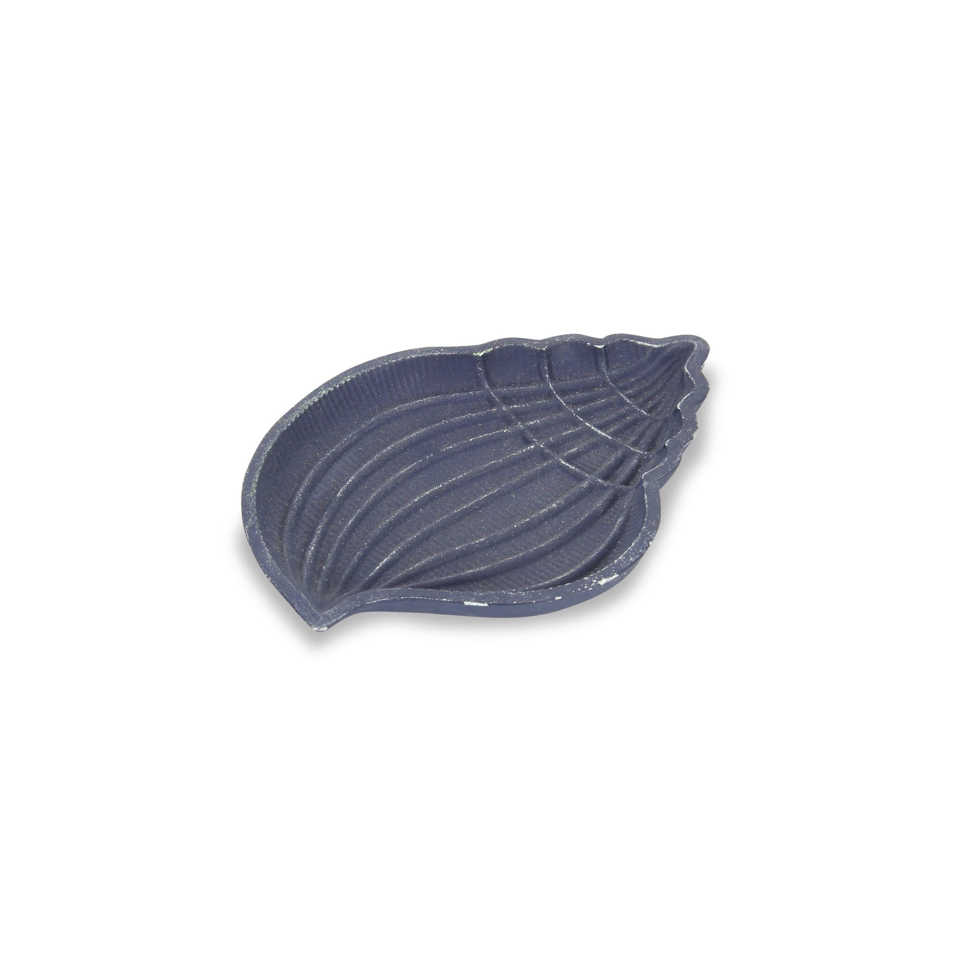 6" Blue Conch Shell Cast Iron Vanity Tray-0