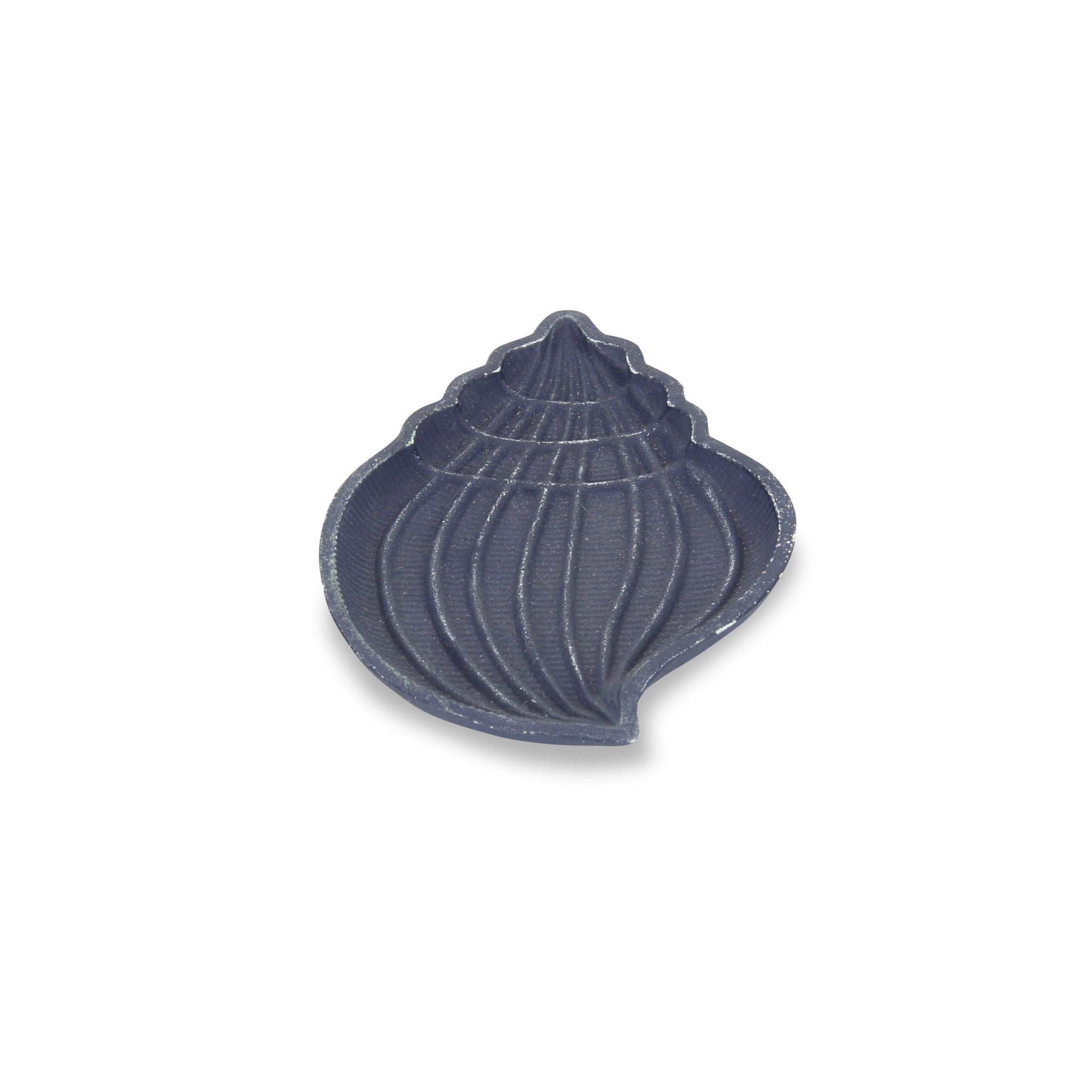 6" Blue Conch Shell Cast Iron Vanity Tray-2