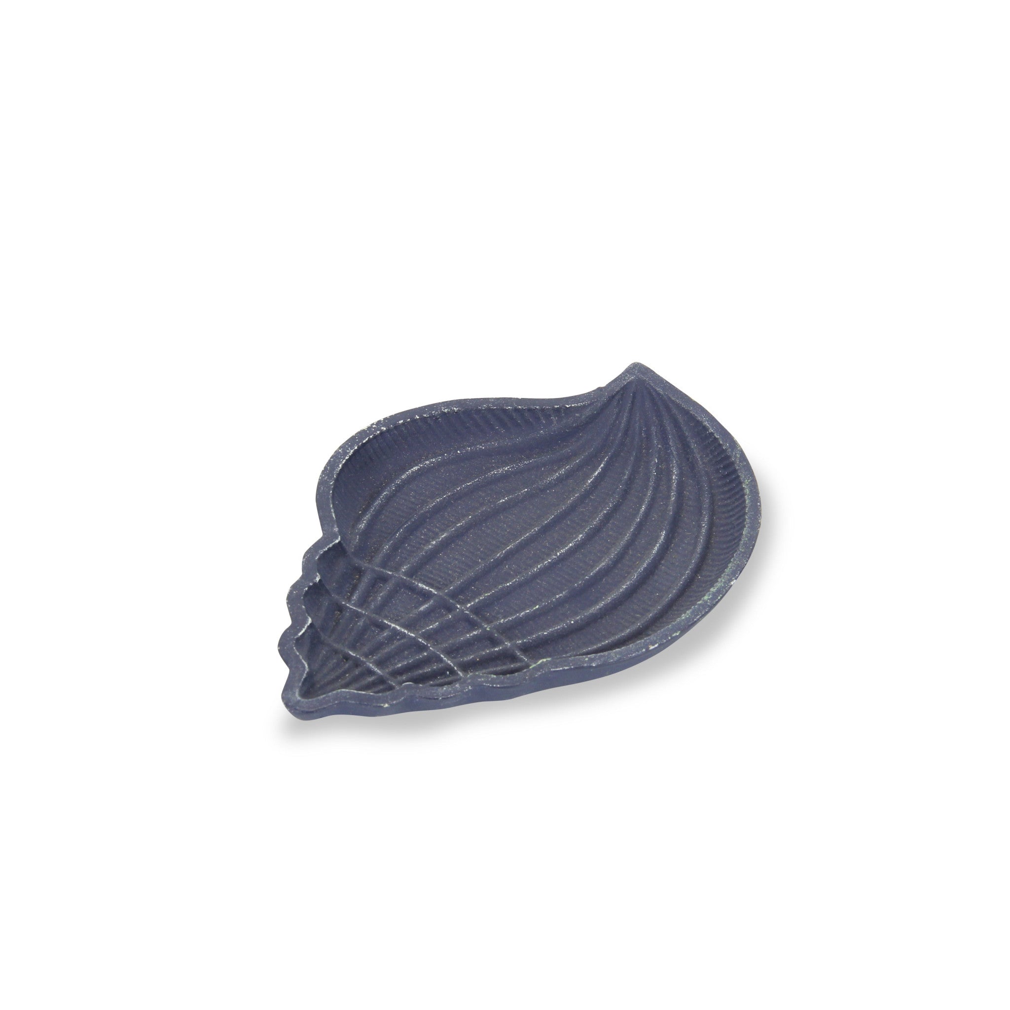 6" Blue Conch Shell Cast Iron Vanity Tray-4