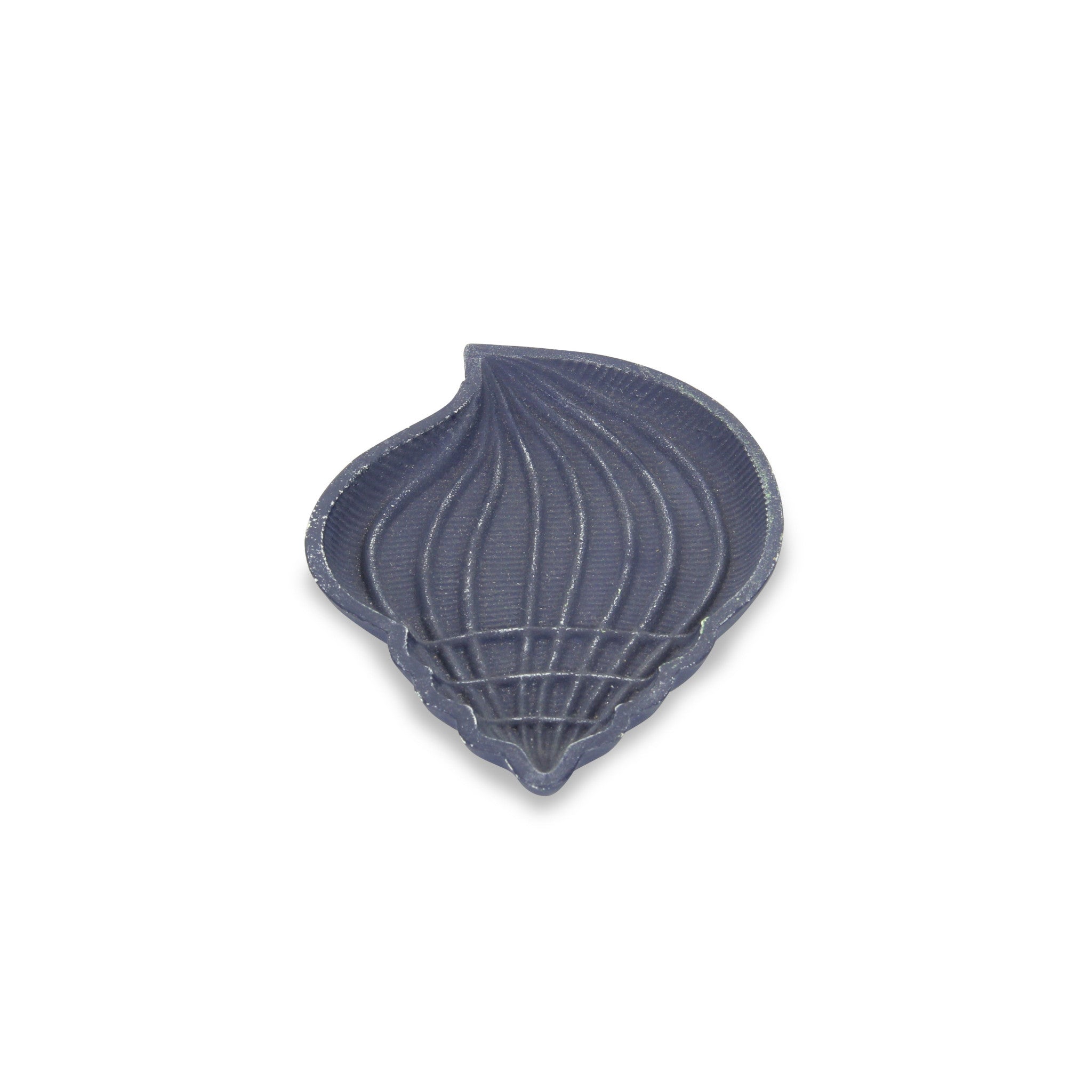 6" Blue Conch Shell Cast Iron Vanity Tray-5