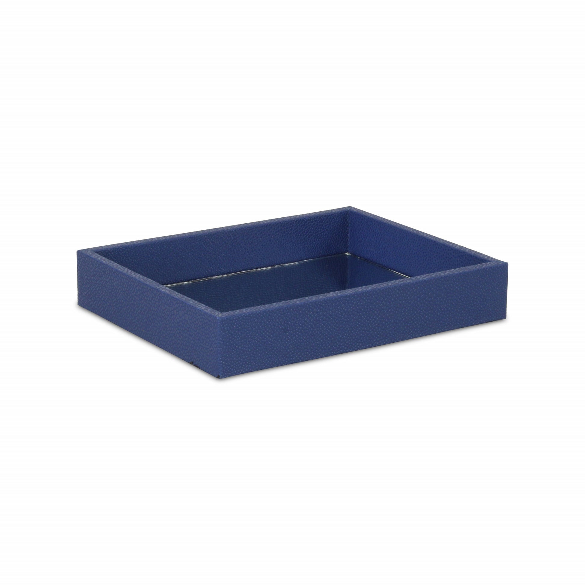 10" Navy Blue Rectangular Wood Handmade Tray-2