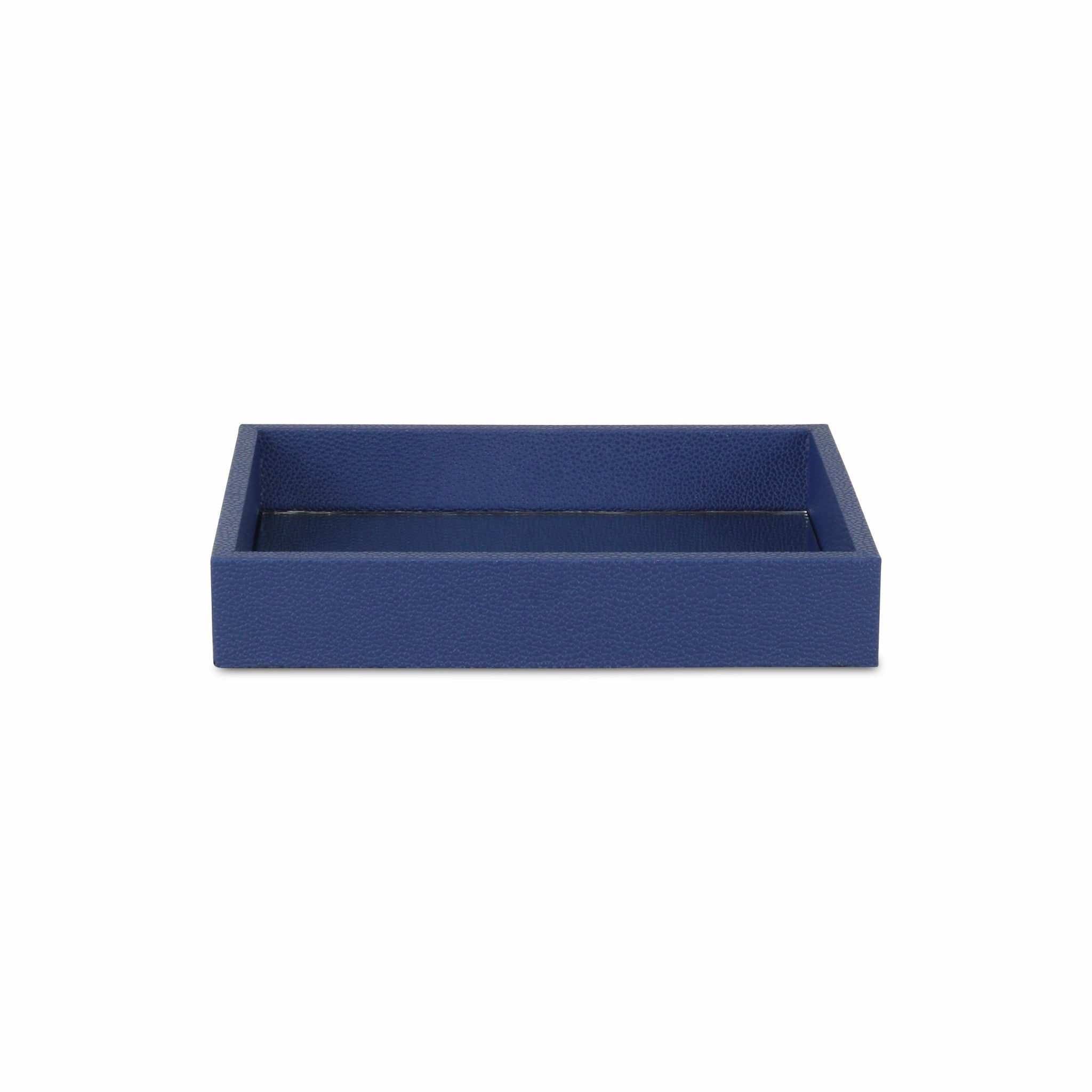 10" Navy Blue Rectangular Wood Handmade Tray-1