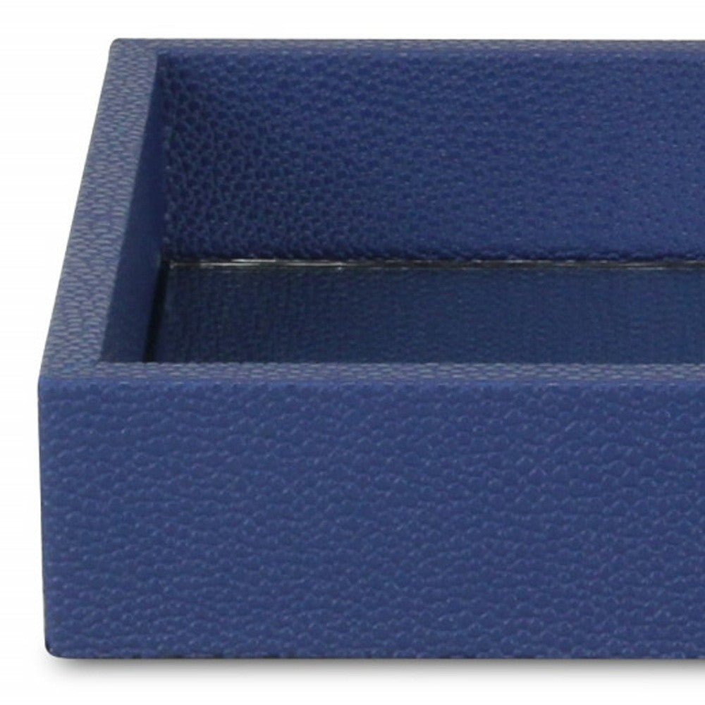 10" Navy Blue Rectangular Wood Handmade Tray-6