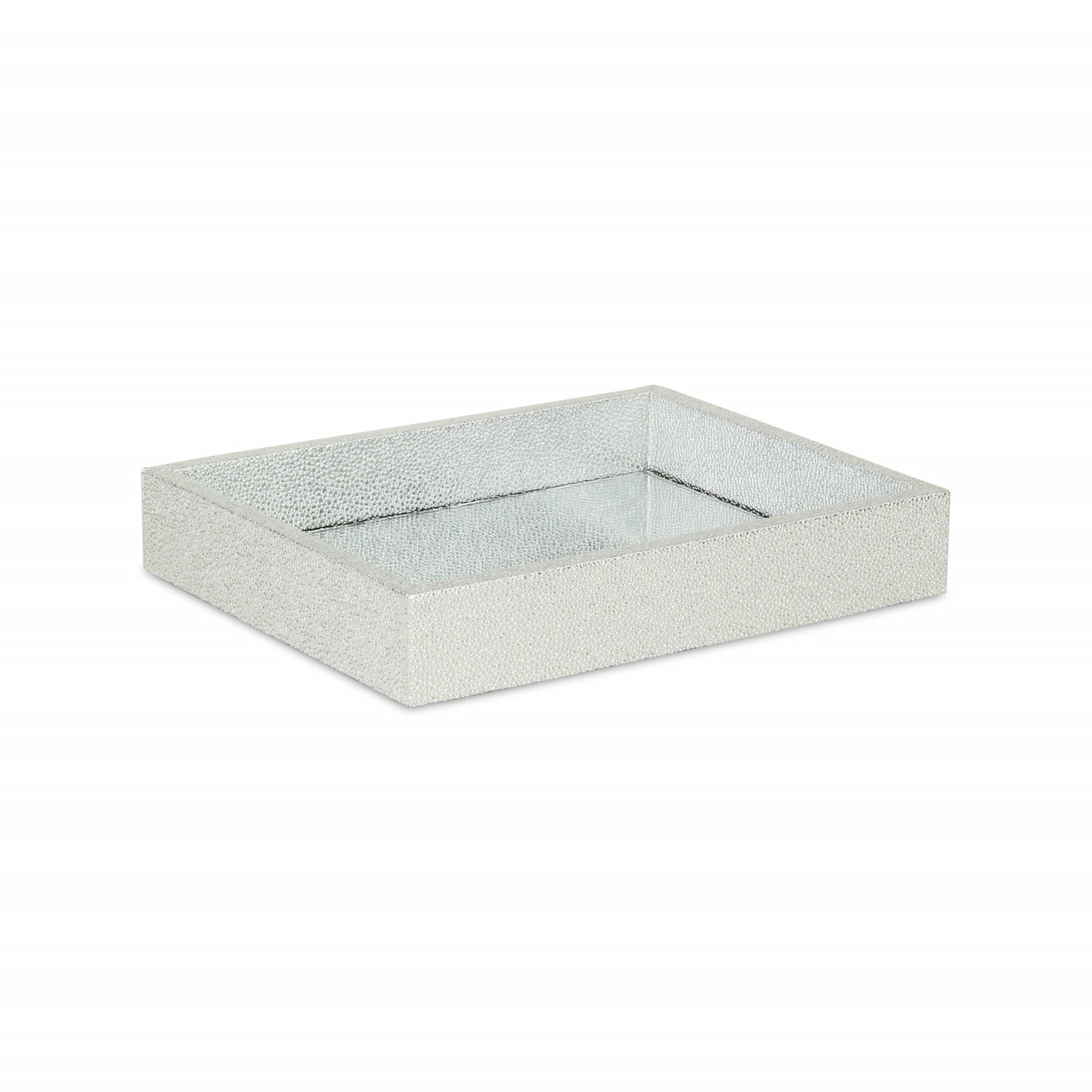 10" Silver Rectangular Wood Handmade Tray-2