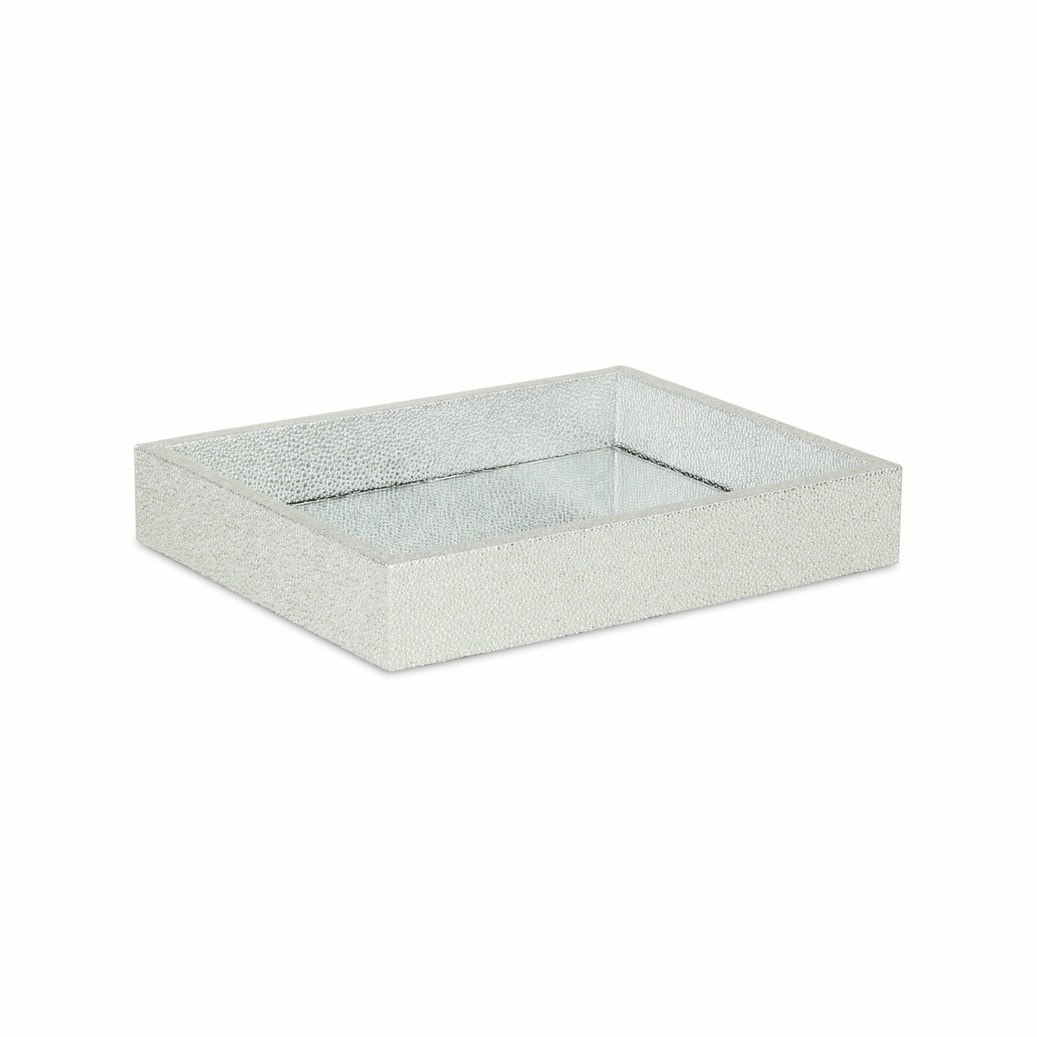 10" Silver Rectangular Wood Handmade Tray-2