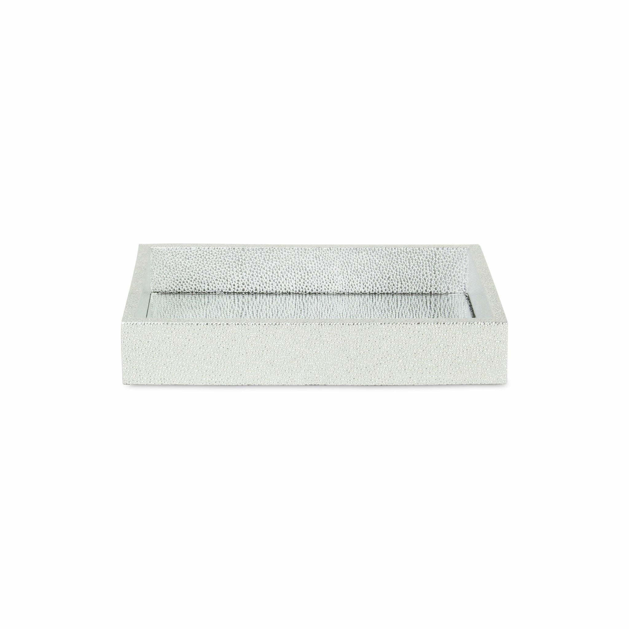 10" Silver Rectangular Wood Handmade Tray-1
