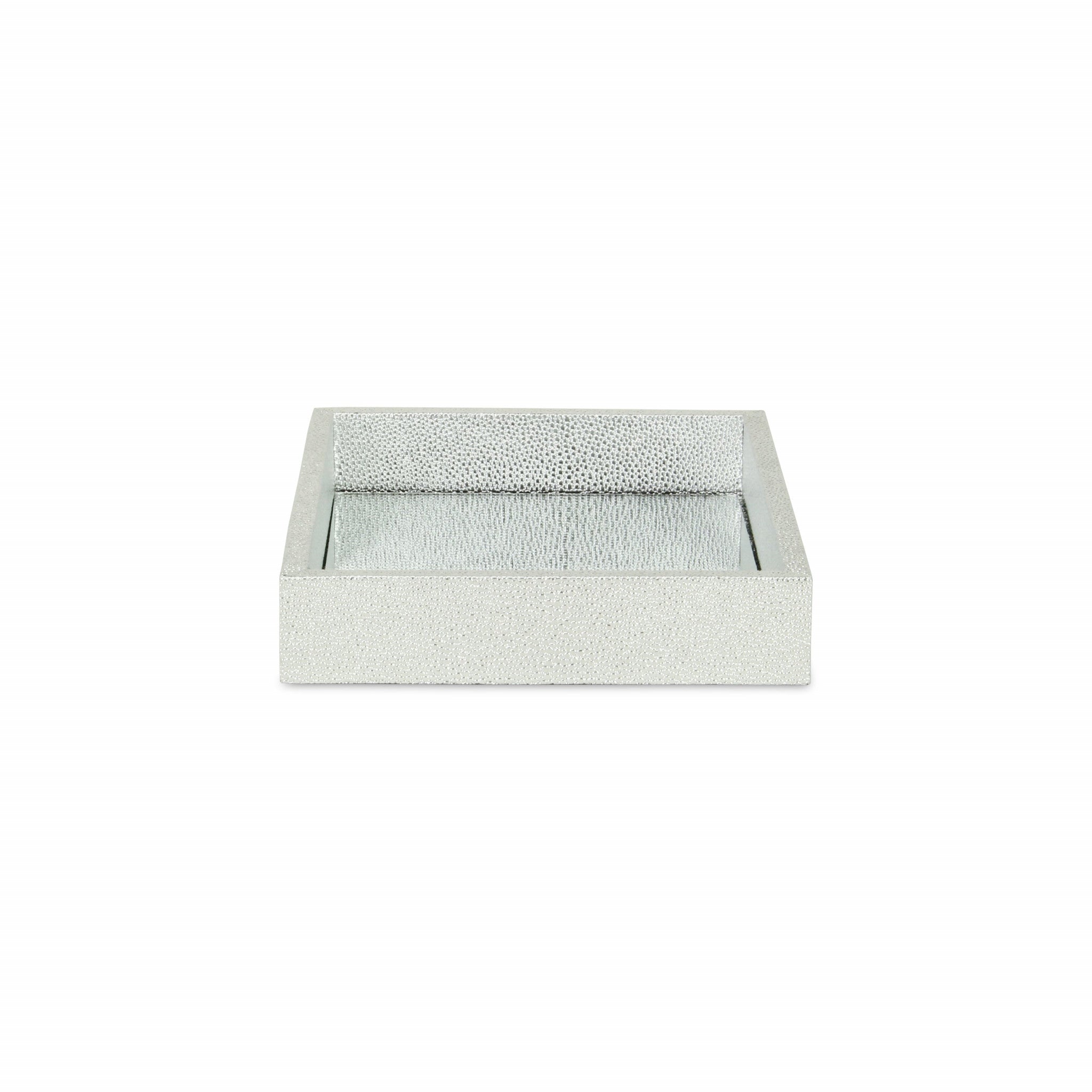 10" Silver Rectangular Wood Handmade Tray-4