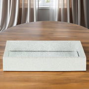 10" Silver Rectangular Wood Handmade Tray-0