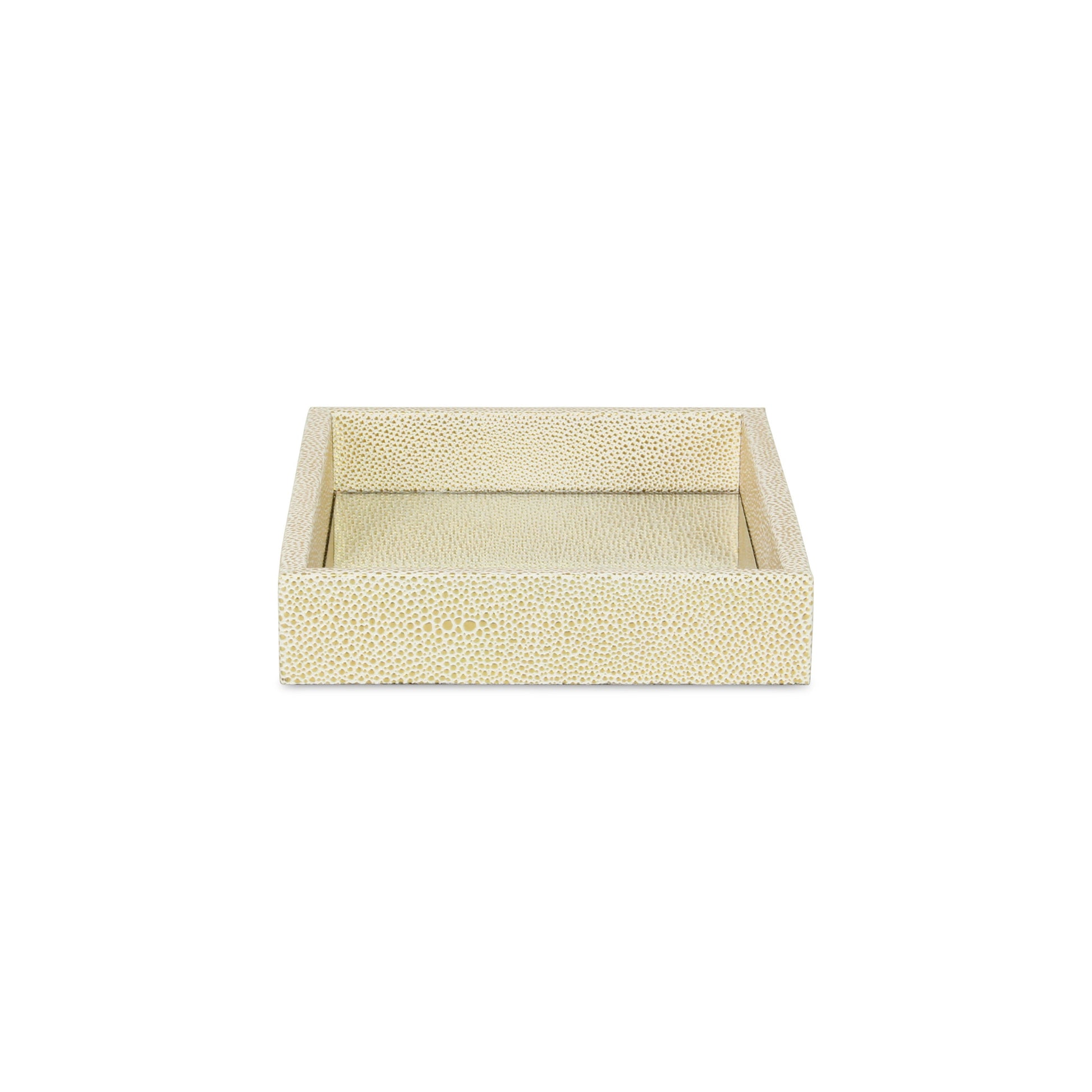 10" White and Gold Rectangular Wood Handmade Serving Tray-4