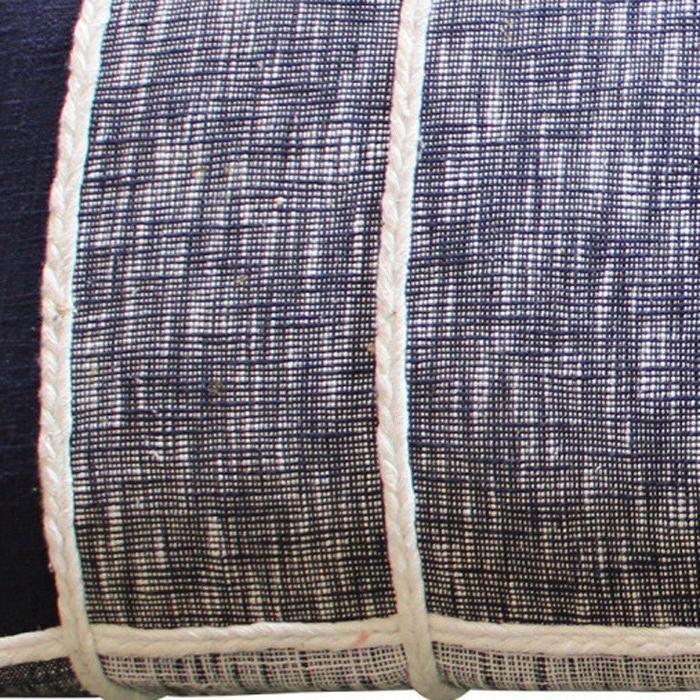 47" Blue And Gray Textural White Leg Upholstered Bench-Benches-DECOROLALA