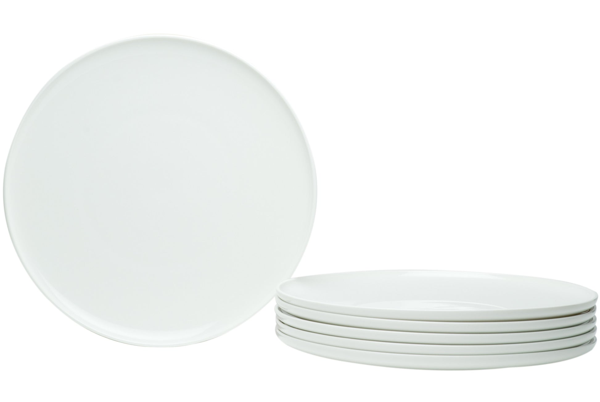 White Six Piece Round Coupe Porcelain Service For Six Dinner Plate Set-Dinnerware-DECOROLALA