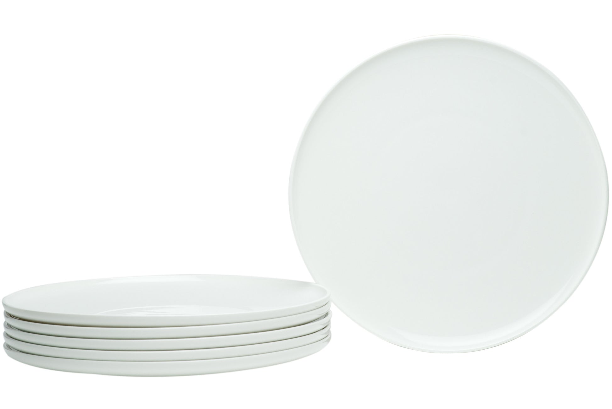 White Six Piece Round Coupe Porcelain Service For Six Dinner Plate Set-Dinnerware-DECOROLALA