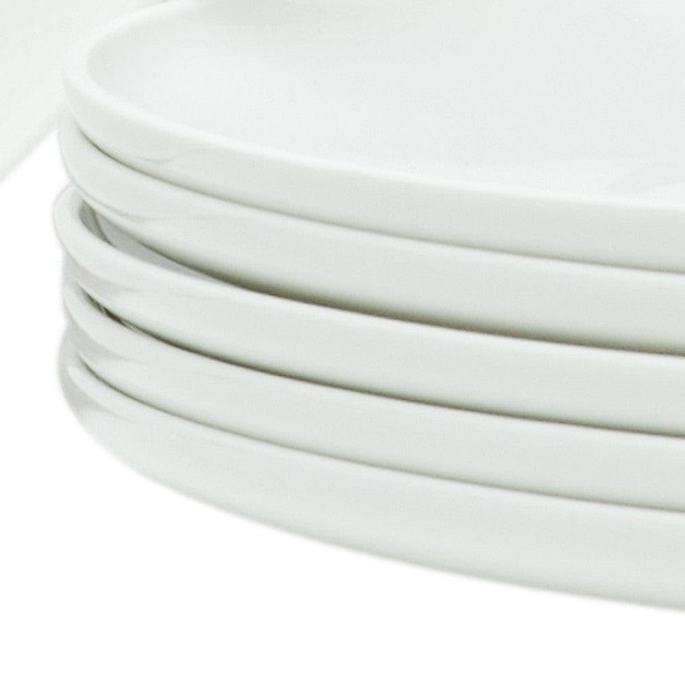 White Six Piece Round Coupe Porcelain Service For Six Dinner Plate Set-Dinnerware-DECOROLALA