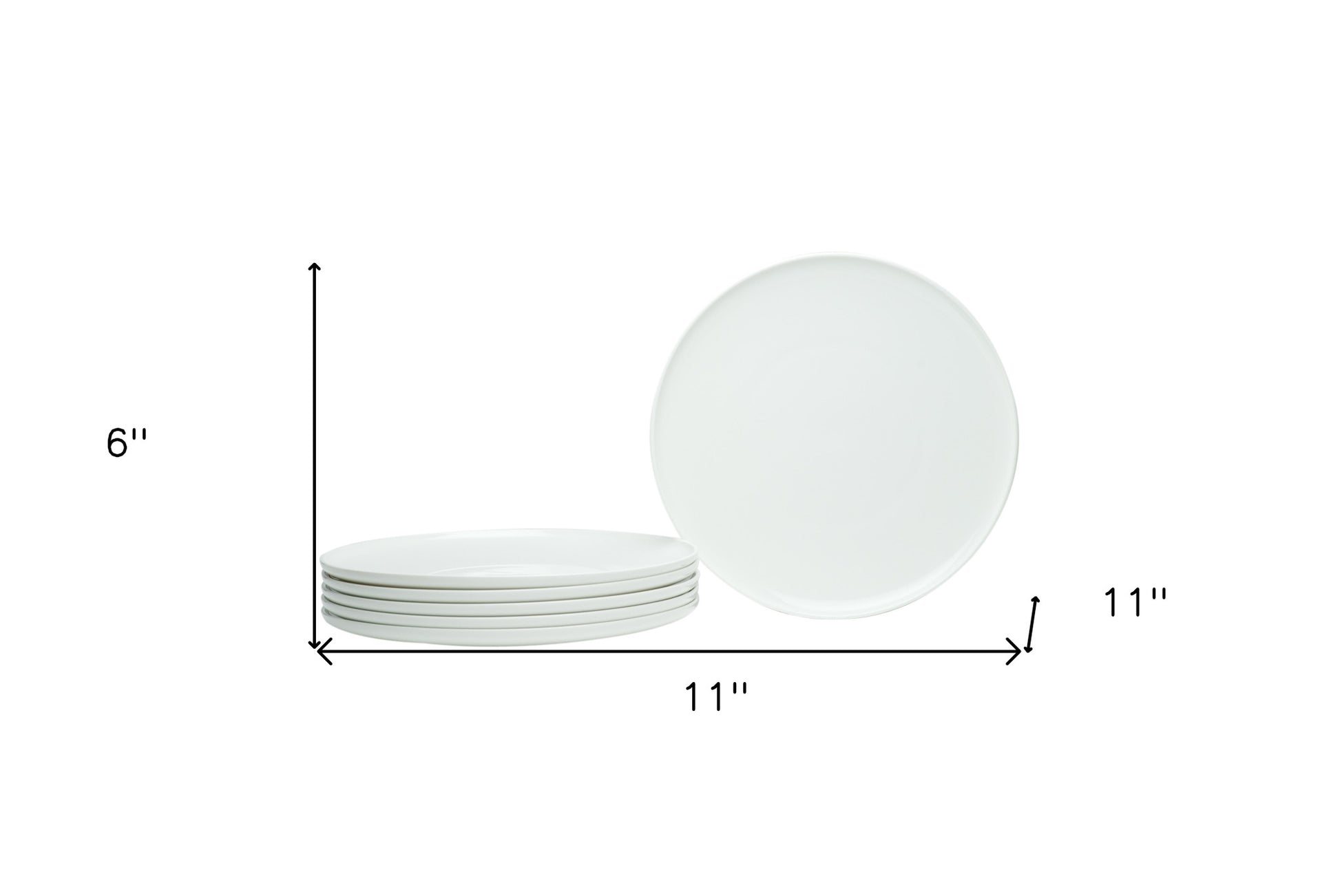White Six Piece Round Coupe Porcelain Service For Six Dinner Plate Set-Dinnerware-DECOROLALA