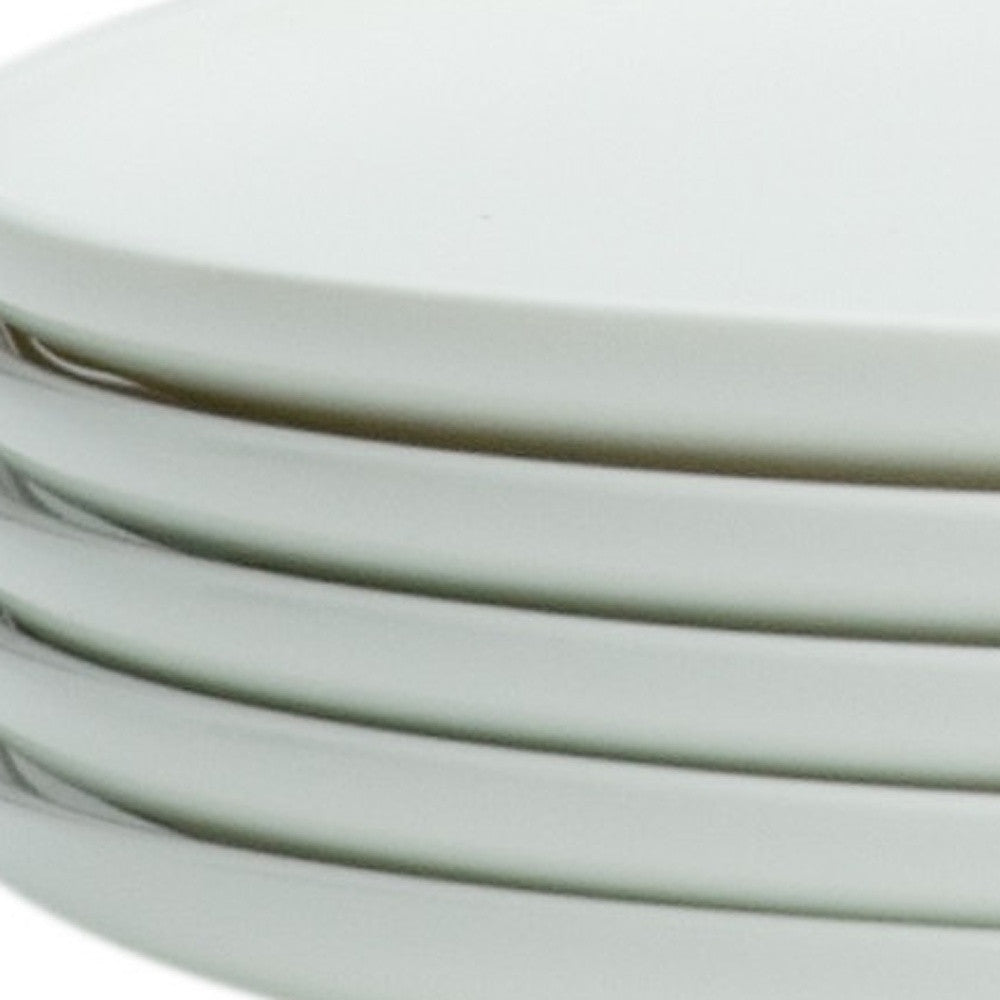 White Six Piece Round Coupe Porcelain Service For Six Dinner Plate Set-Dinnerware-DECOROLALA
