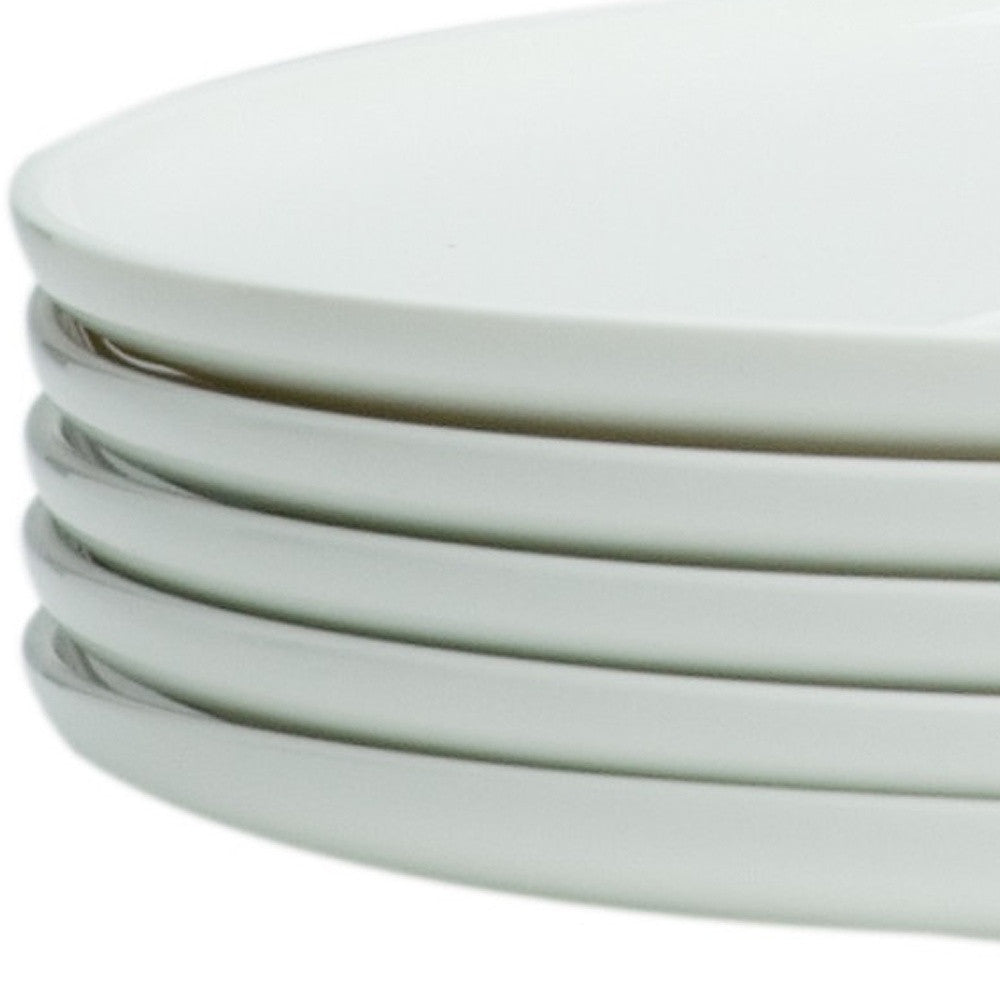 White Six Piece Round Coupe Porcelain Service For Six Dinner Plate Set-Dinnerware-DECOROLALA