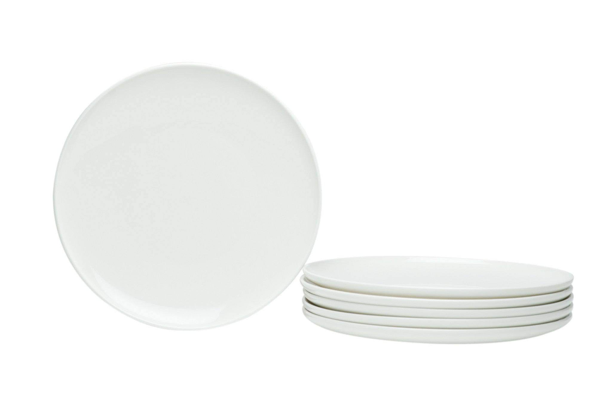White Six Piece Porcelain Service For Six Salad Plate Set-Dinnerware-DECOROLALA