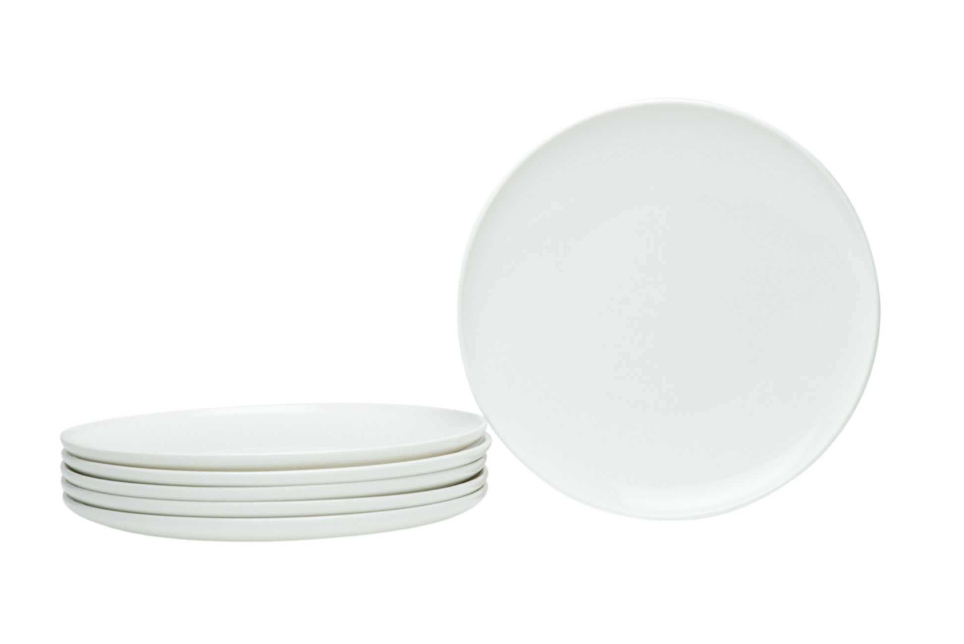 White Six Piece Porcelain Service For Six Salad Plate Set-Dinnerware-DECOROLALA
