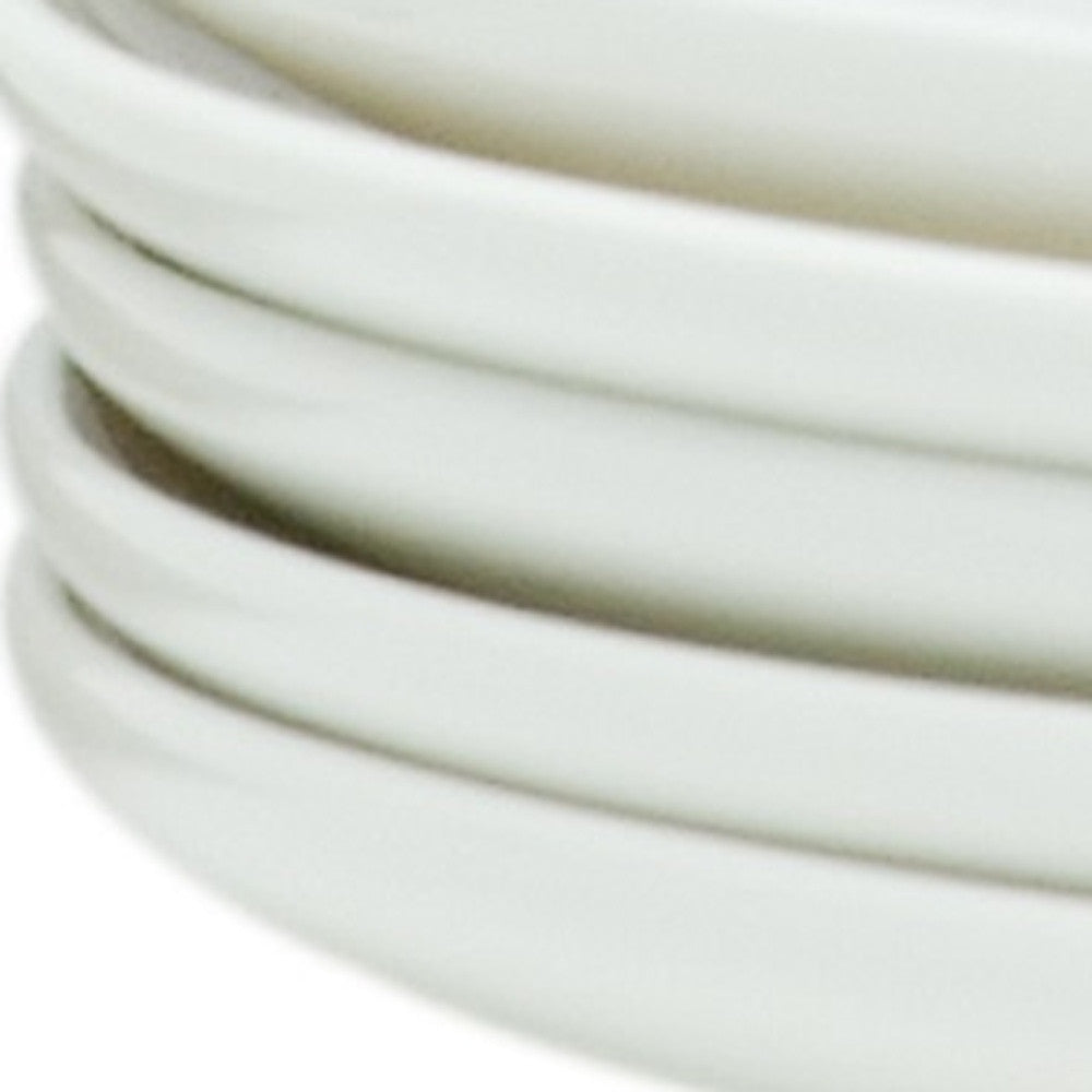 White Six Piece Porcelain Service For Six Salad Plate Set-Dinnerware-DECOROLALA