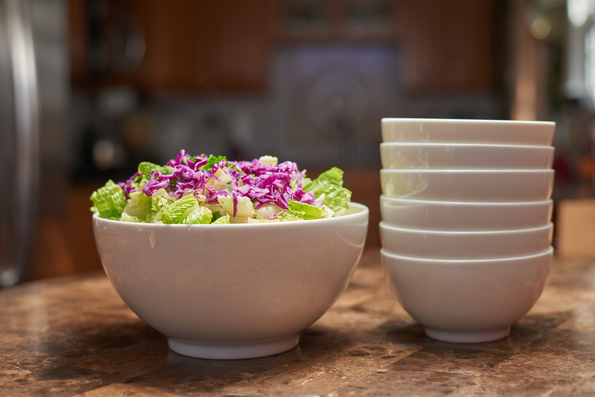 White Six Piece Porcelain Service For Six Bowl Set-8