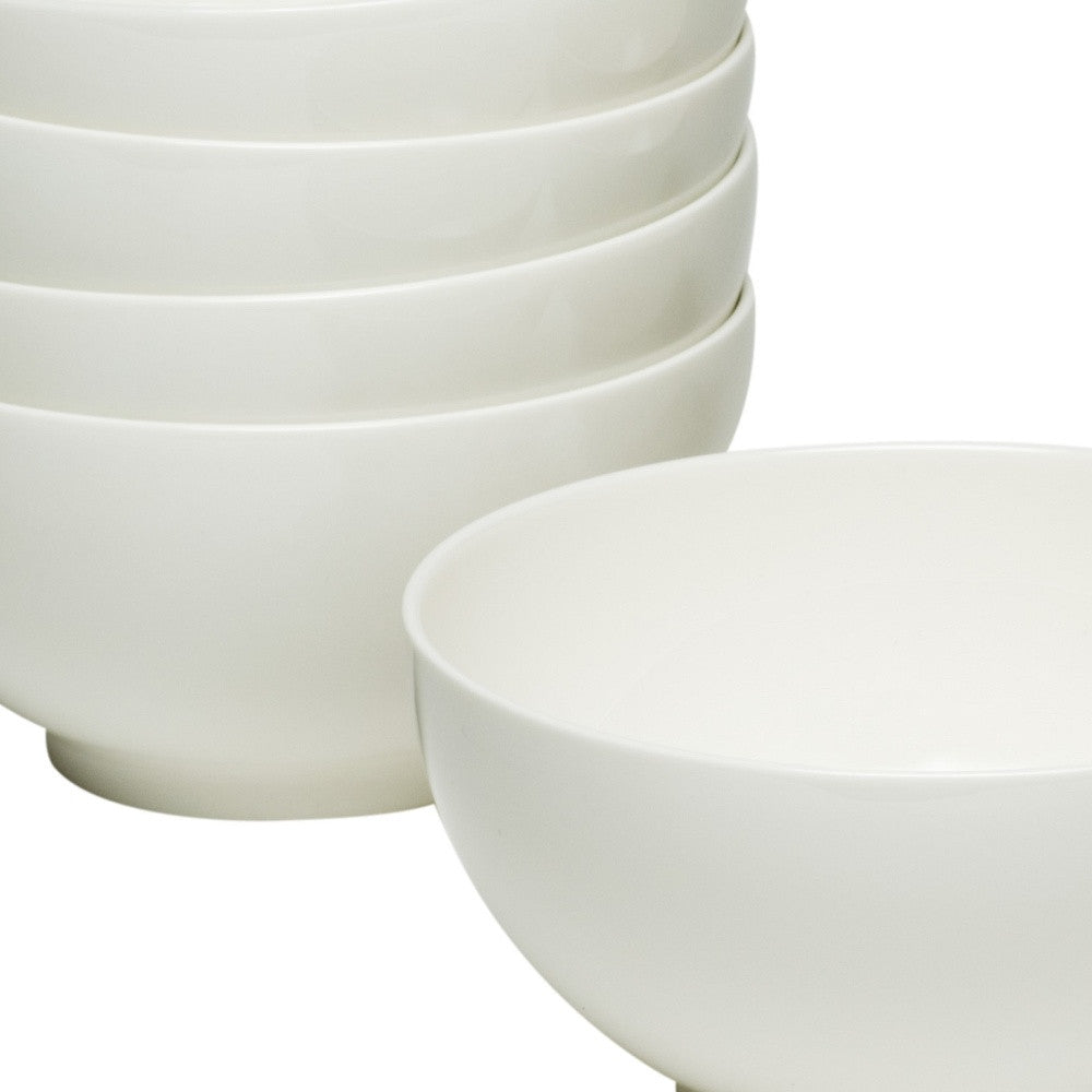 White Six Piece Porcelain Service For Six Bowl Set-6